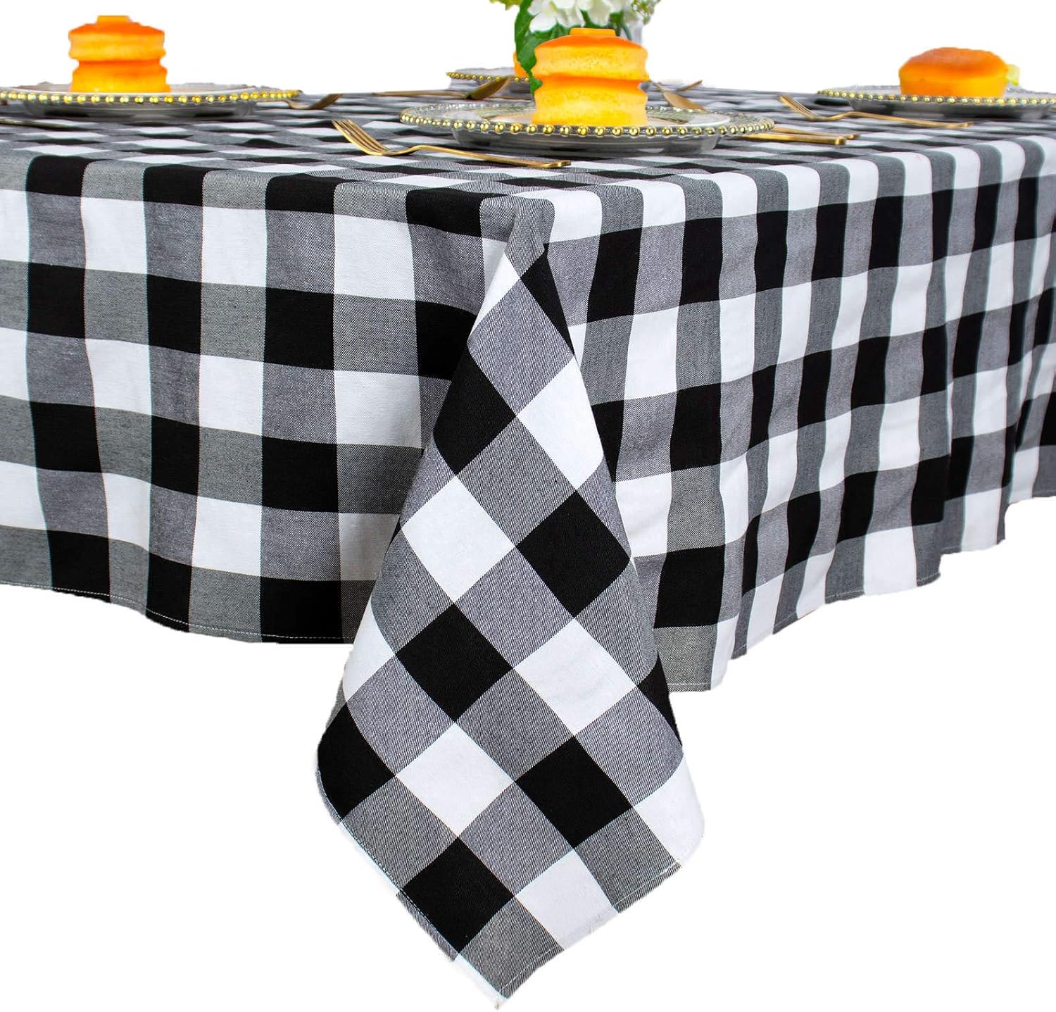 Beautiful Checked Square Tablecloth