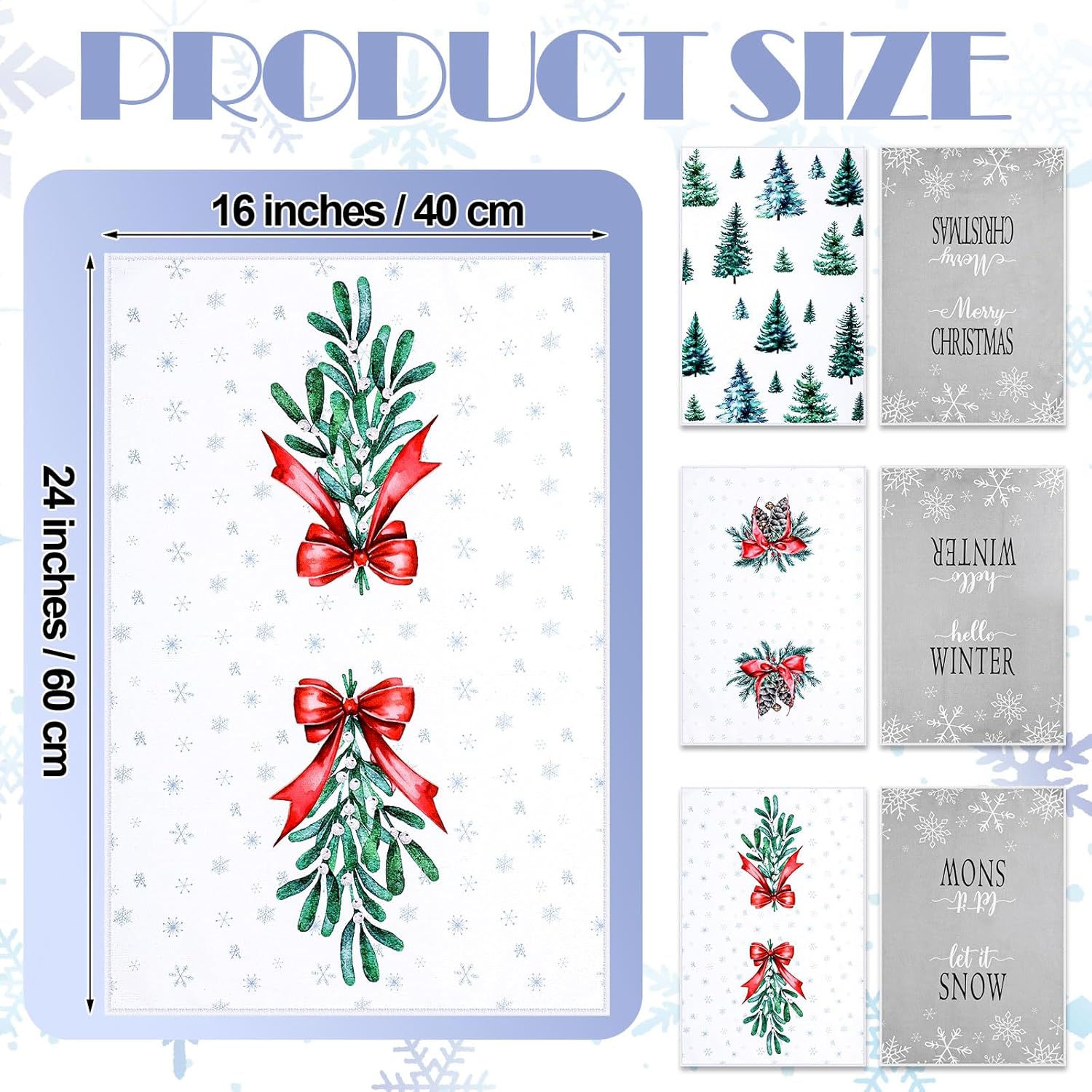 Macarrie 6 Pcs Christmas Kitchen Towels Set