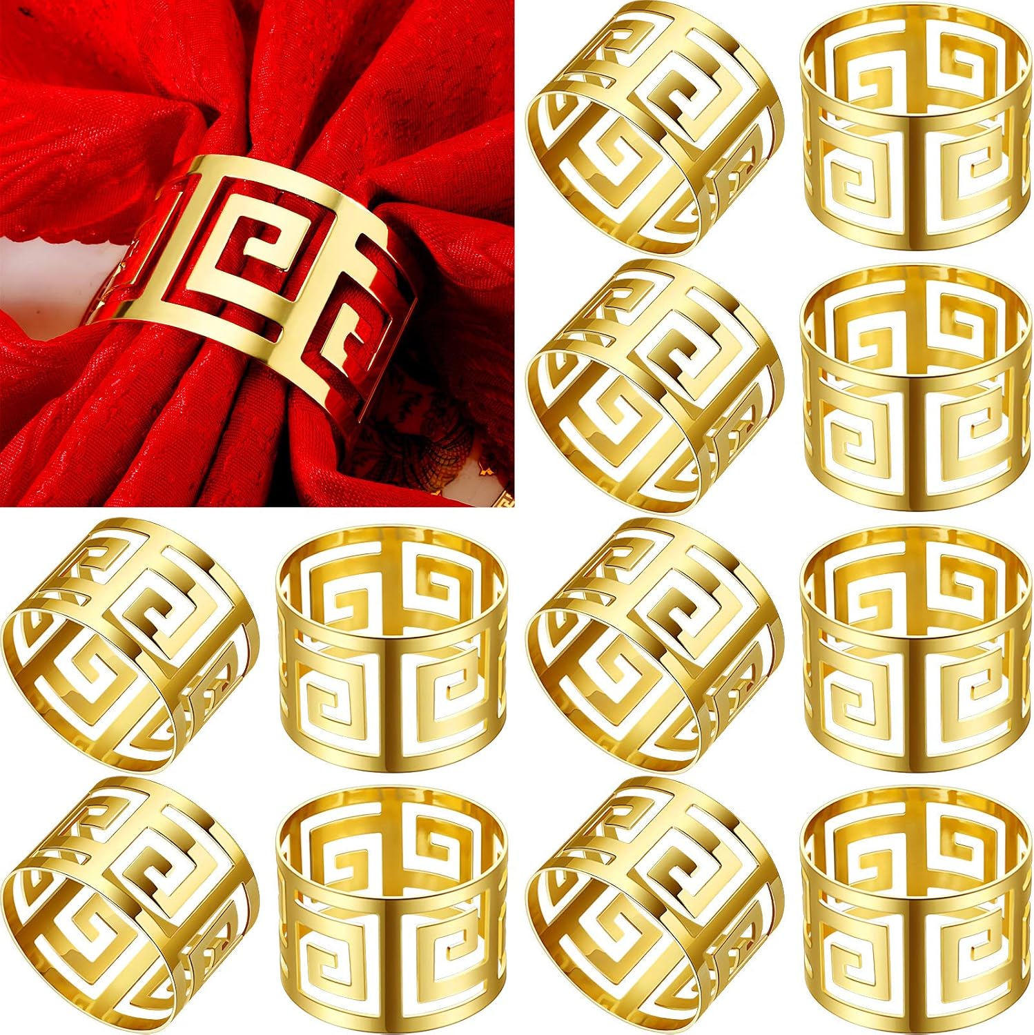 96-Piece Gold Napkin Rings Set