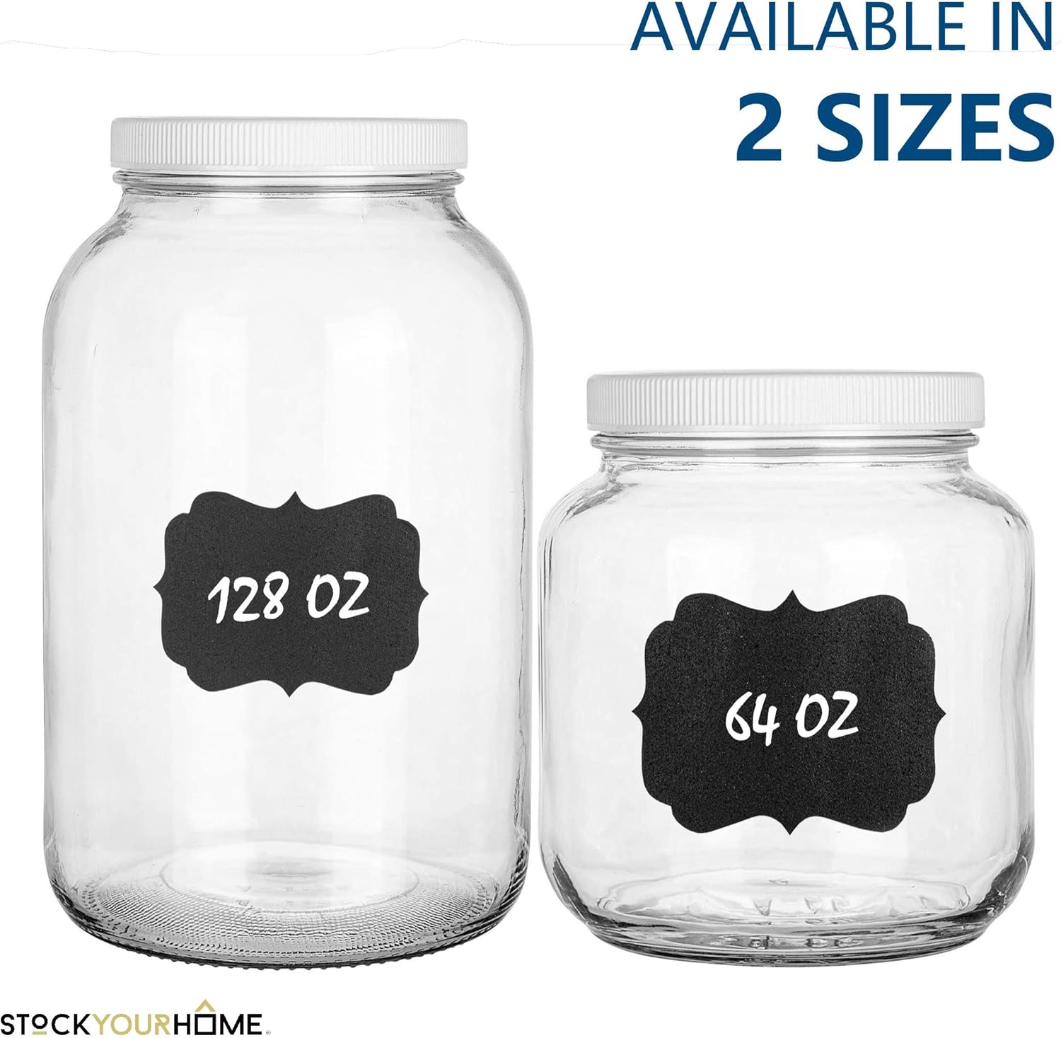 Stock Your Home 64 Oz Glass Jar with 4 Pack