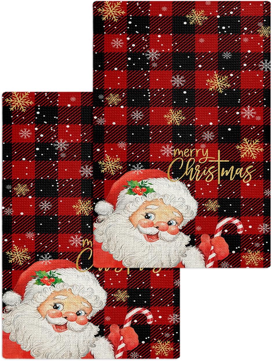 Holiday Christmas Santa Hand Towels