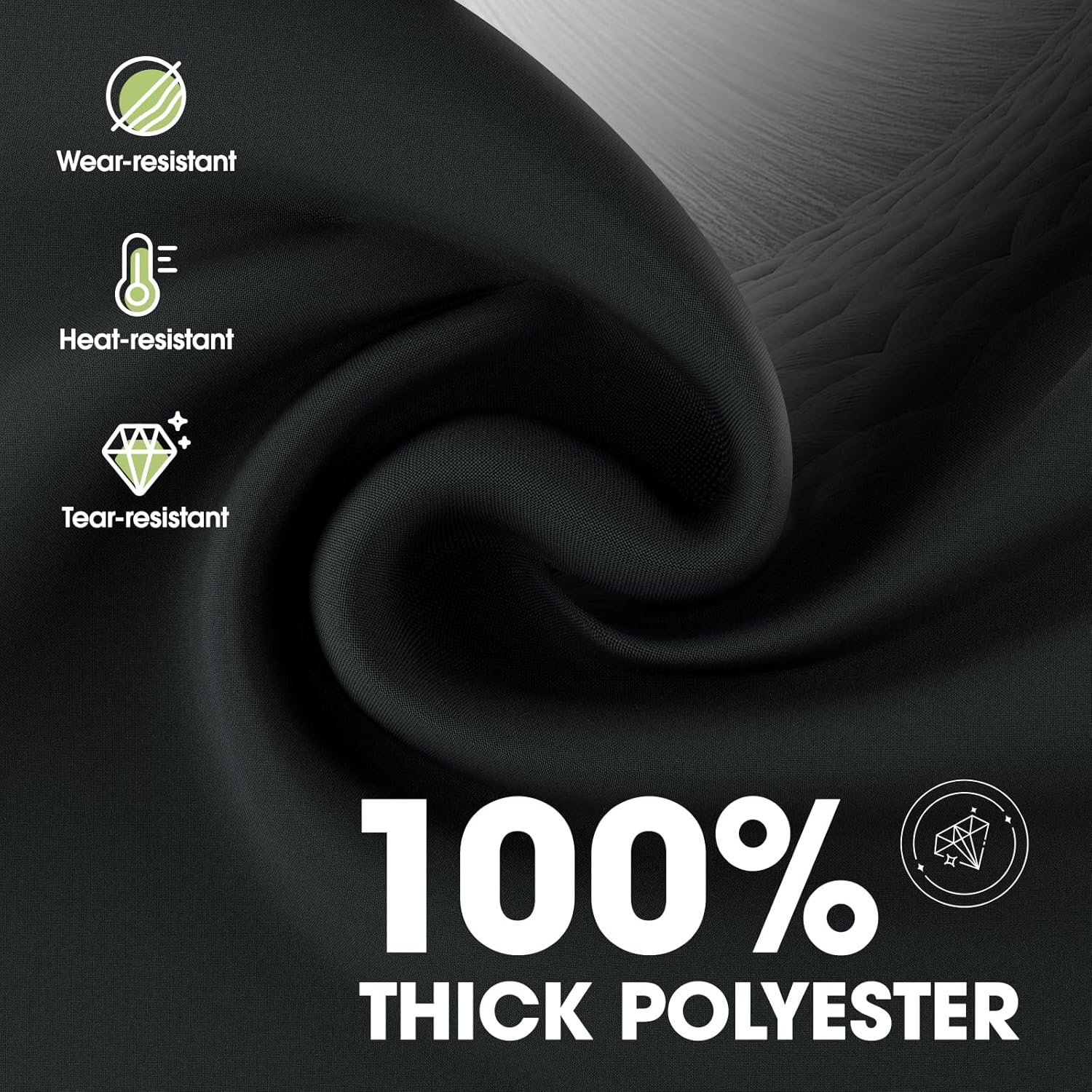 Pureegg Tablecloth - 60x84 inch Black Washable Soft Durable