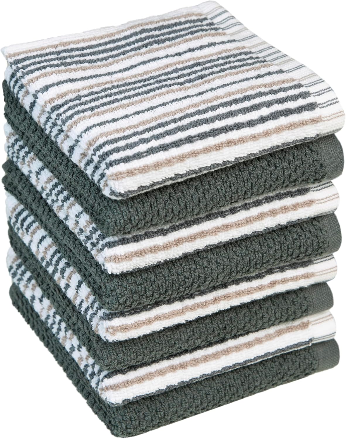 Bumble Premium Dish Cloths 12x12 Soft Absorbent Natural Cotton Reusable 8-Pack