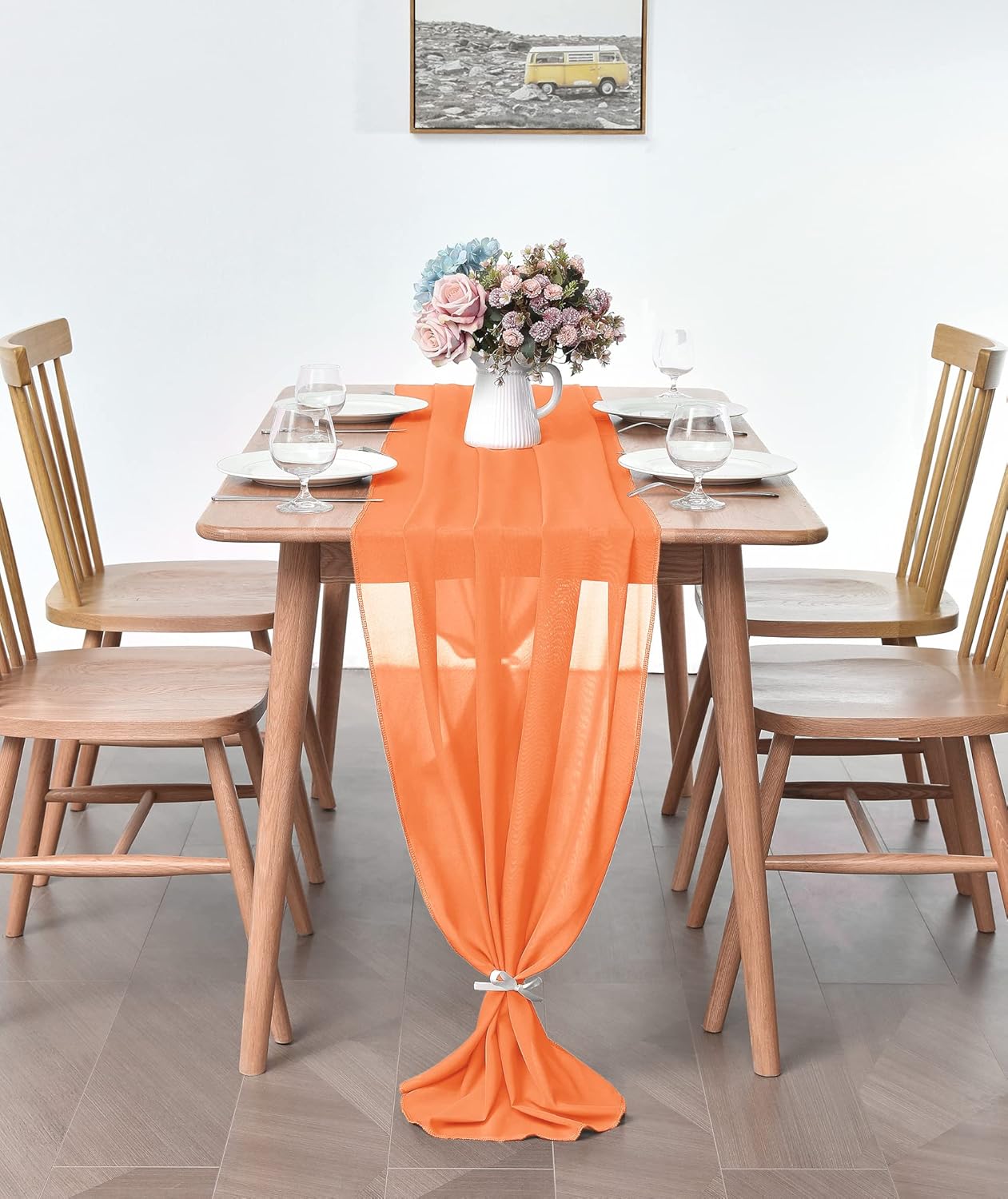 2 Pack Chiffon Table Runner for Weddings