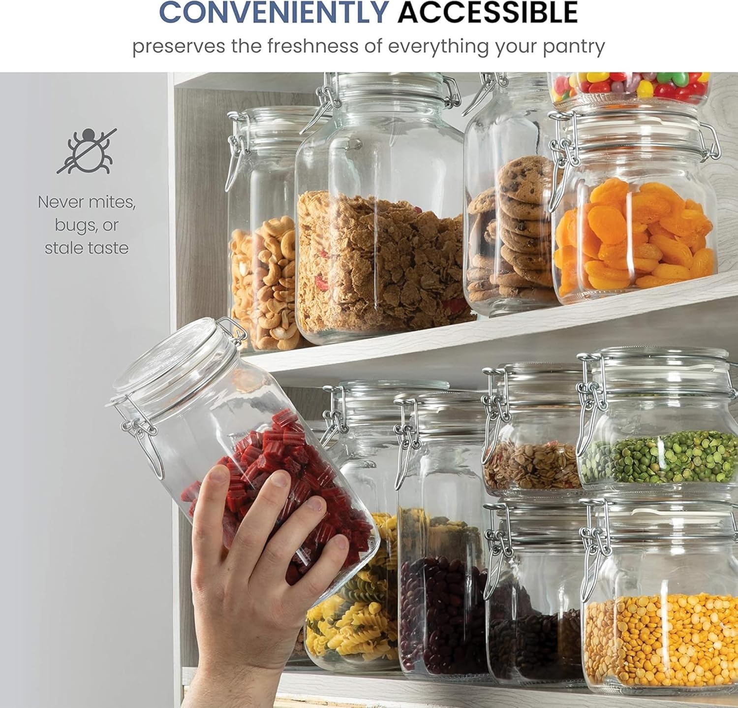 Bormioli Rocco Fido Clear Glass Jar 15L Stainless Steel 100 Recyclable