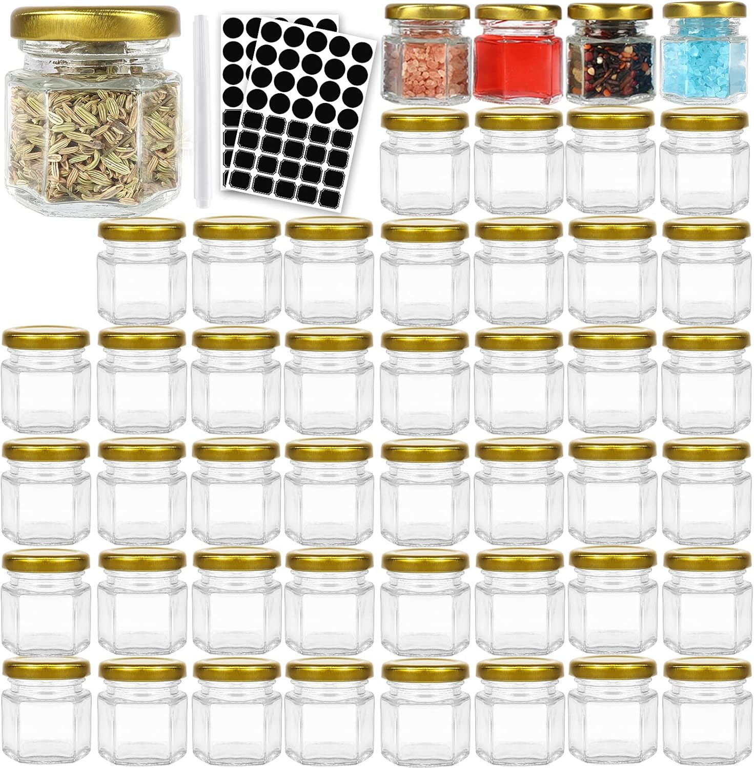 Canning Jars for DIY Use - Mini Glass Jars with Pen Labels