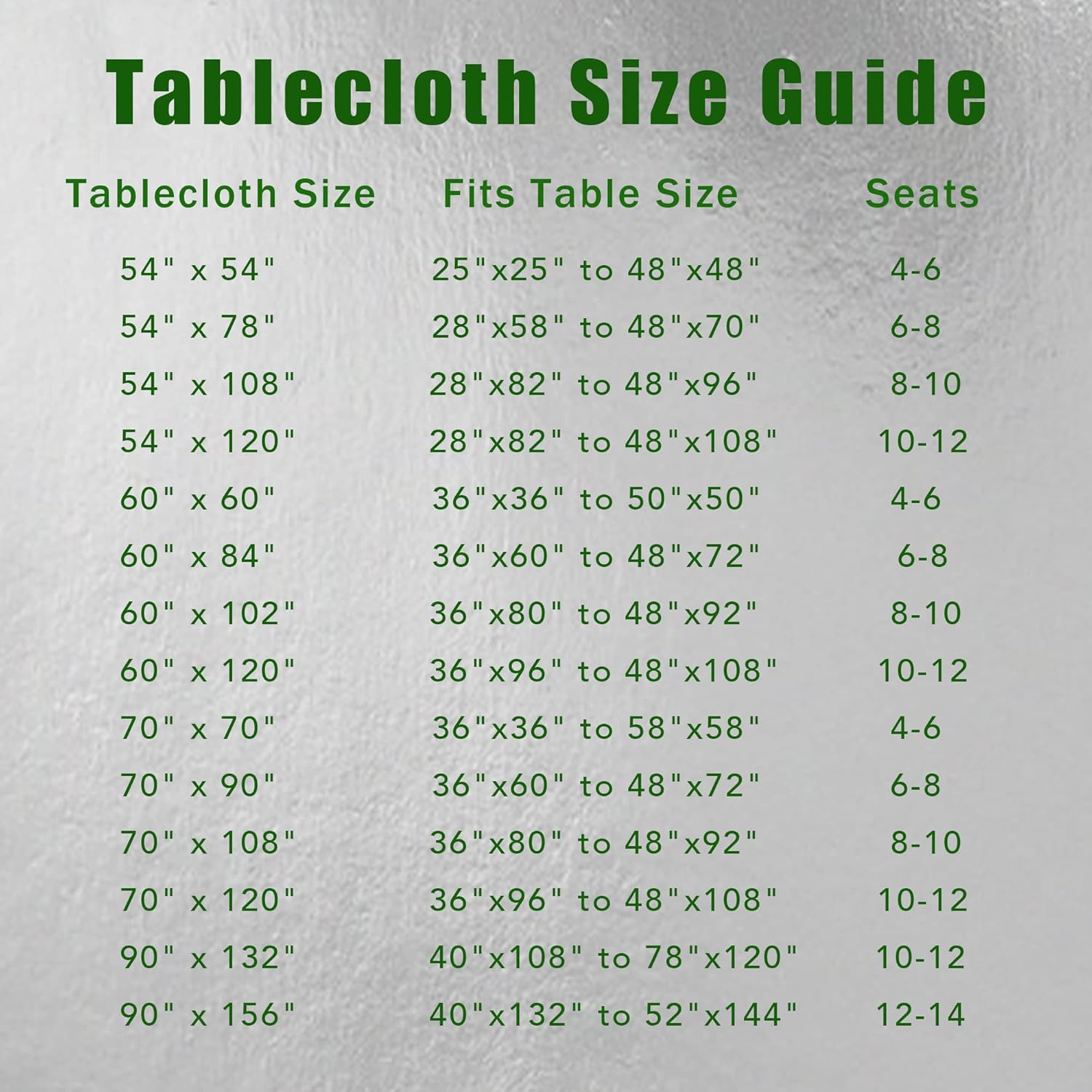 Sturdy 60x84 inch tablecloth for dining and parties