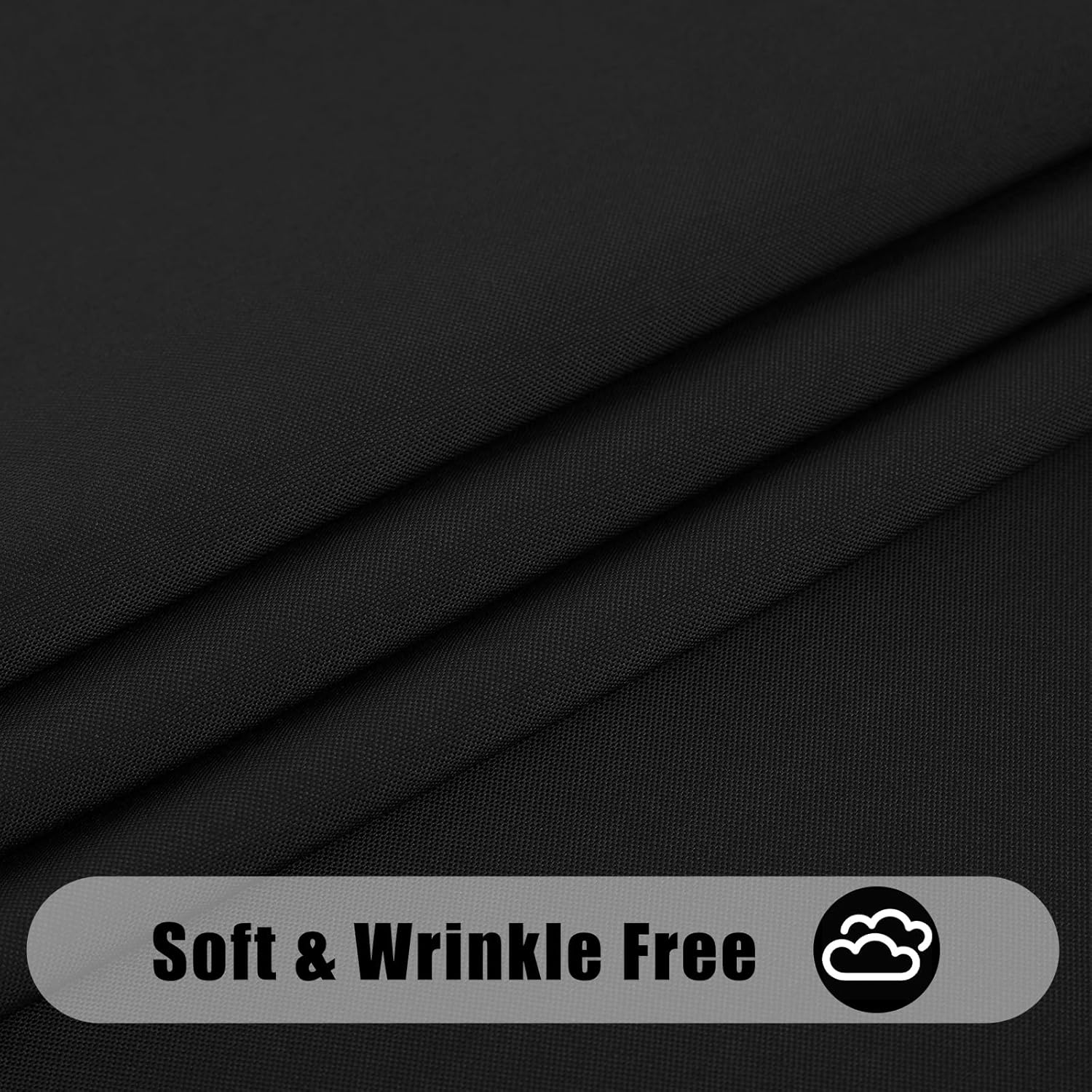Smiry Waterproof Anti-Scratch Rectangle TableclothReusable 60x84Black