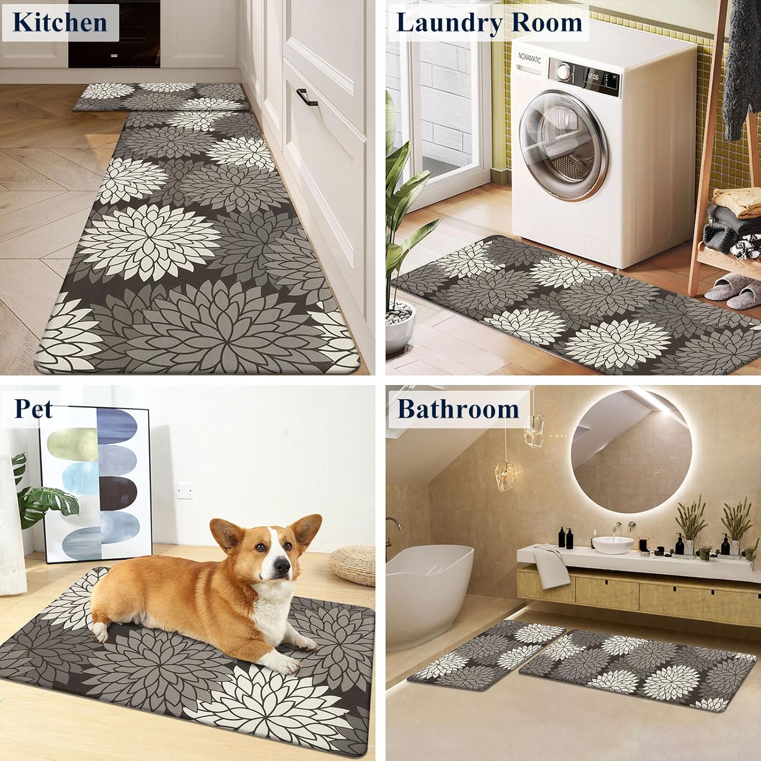 HEBE Anti Fatigue Kitchen Mat Set