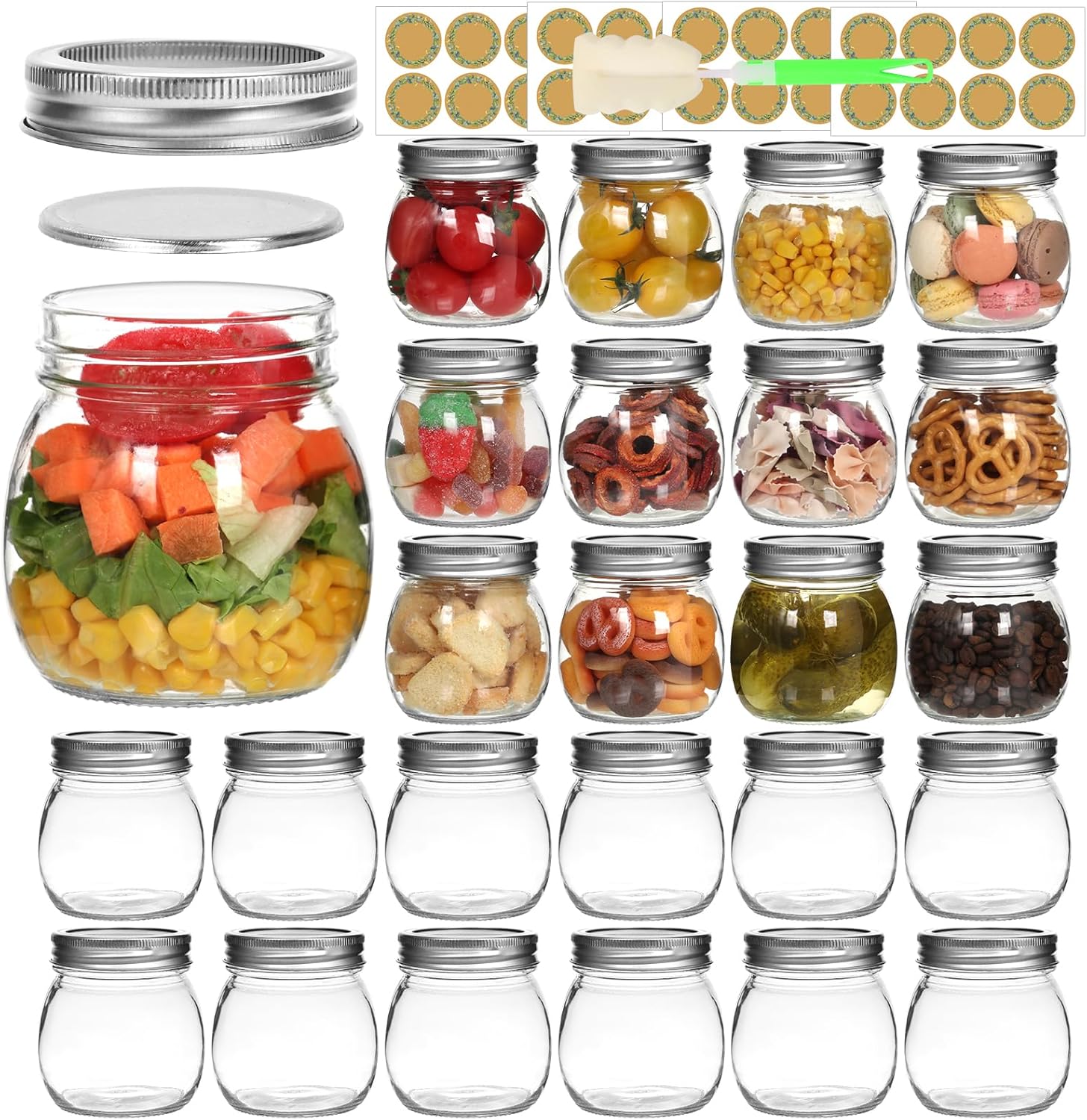 10 oz Mason Jars with lids 24 pack premium quality