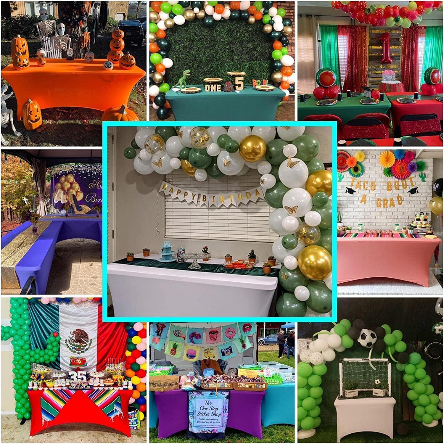 Premium 6FT Stretch Tablecloth for Home Kitchen Event Party