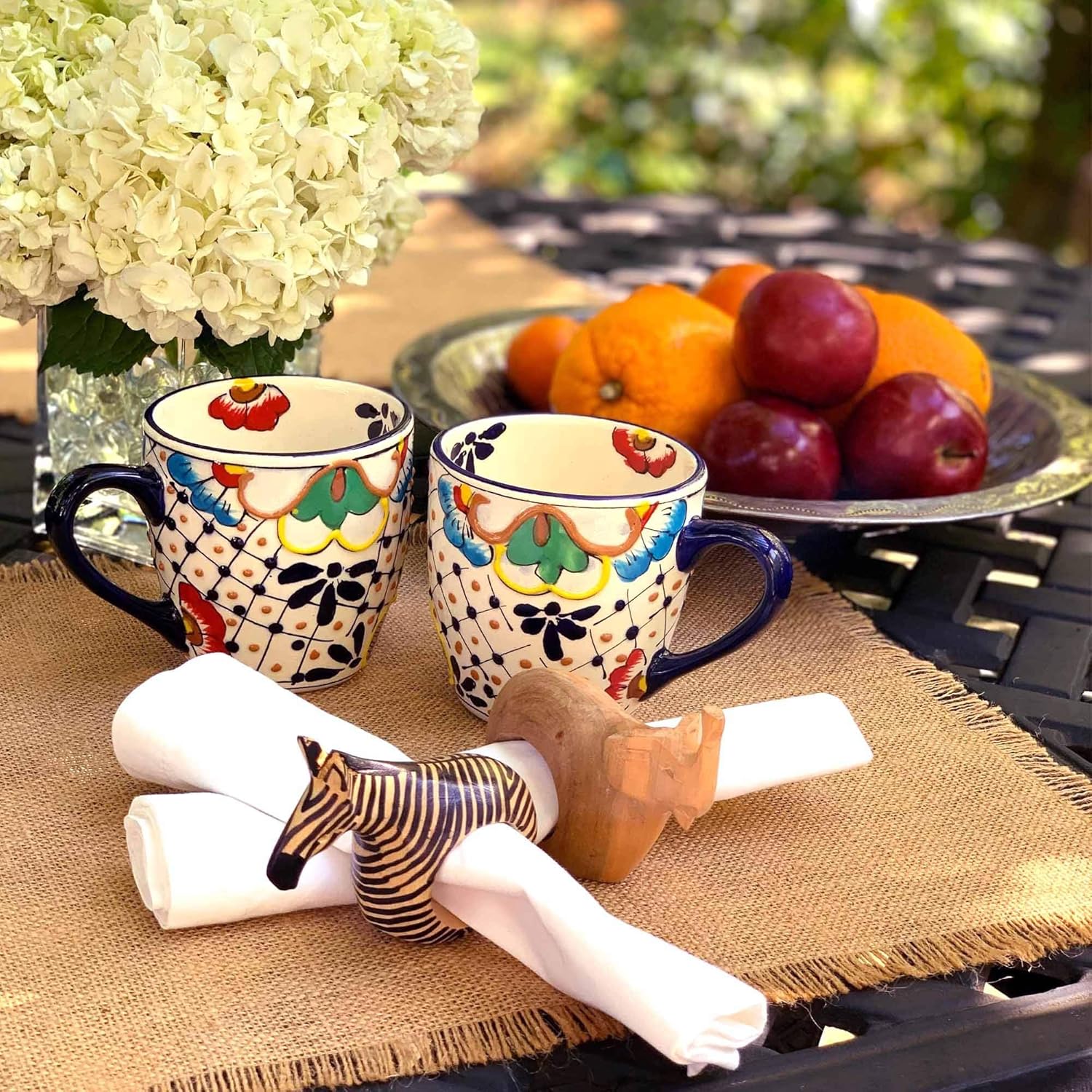 6 Hand-Carved Animal Napkin Rings