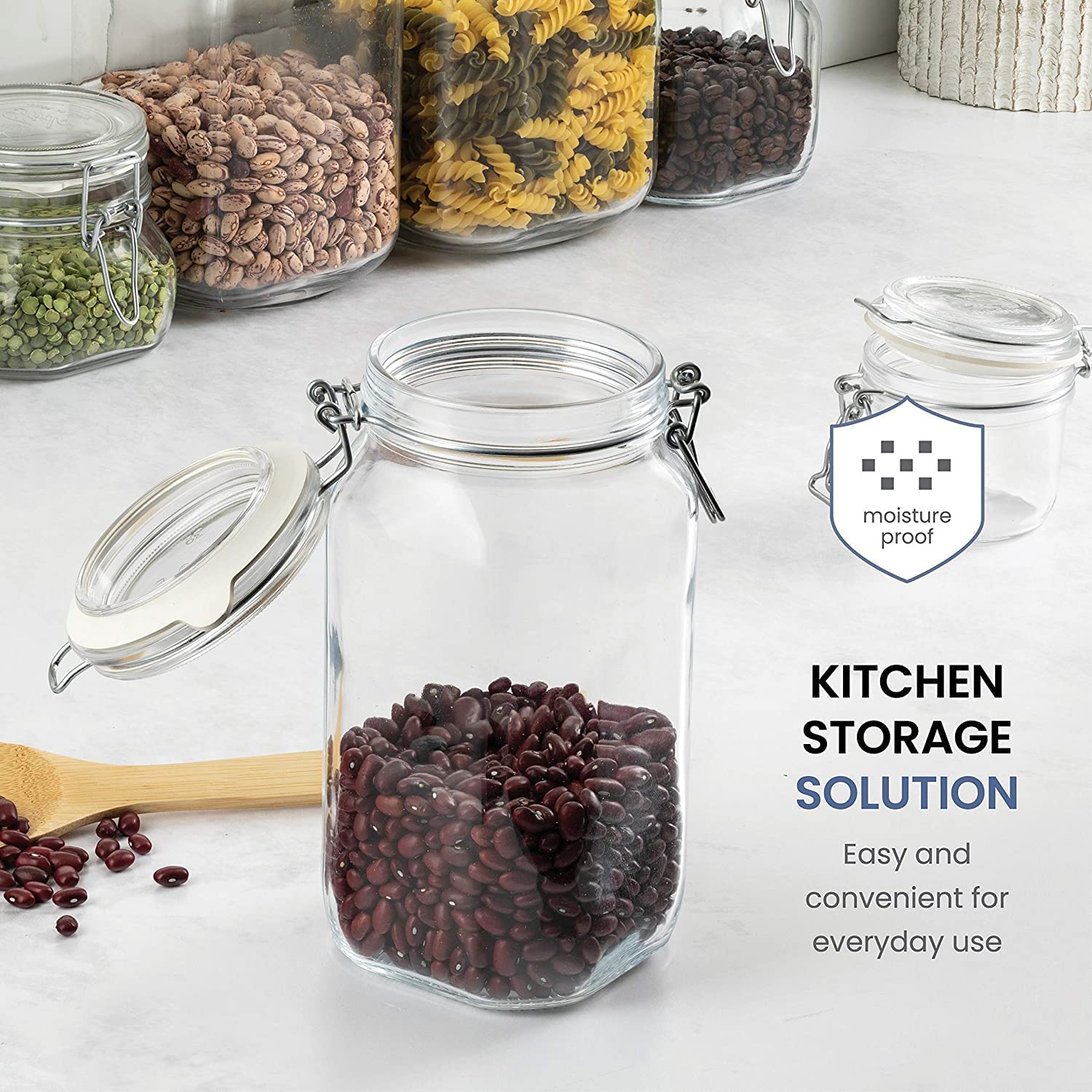 Bormioli Rocco Fido Clear Glass Jar 15L Stainless Steel 100 Recyclable