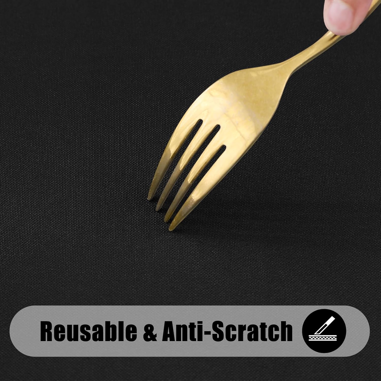 Smiry Waterproof Anti-Scratch Rectangle TableclothReusable 60x84Black