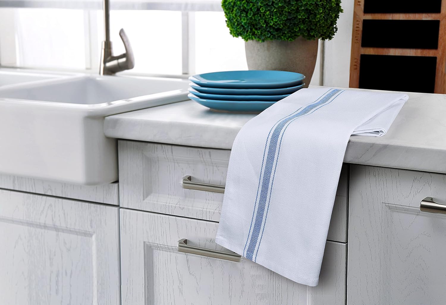 Utopia Towels - Luxury Blue Dish Towels - 12 Pack