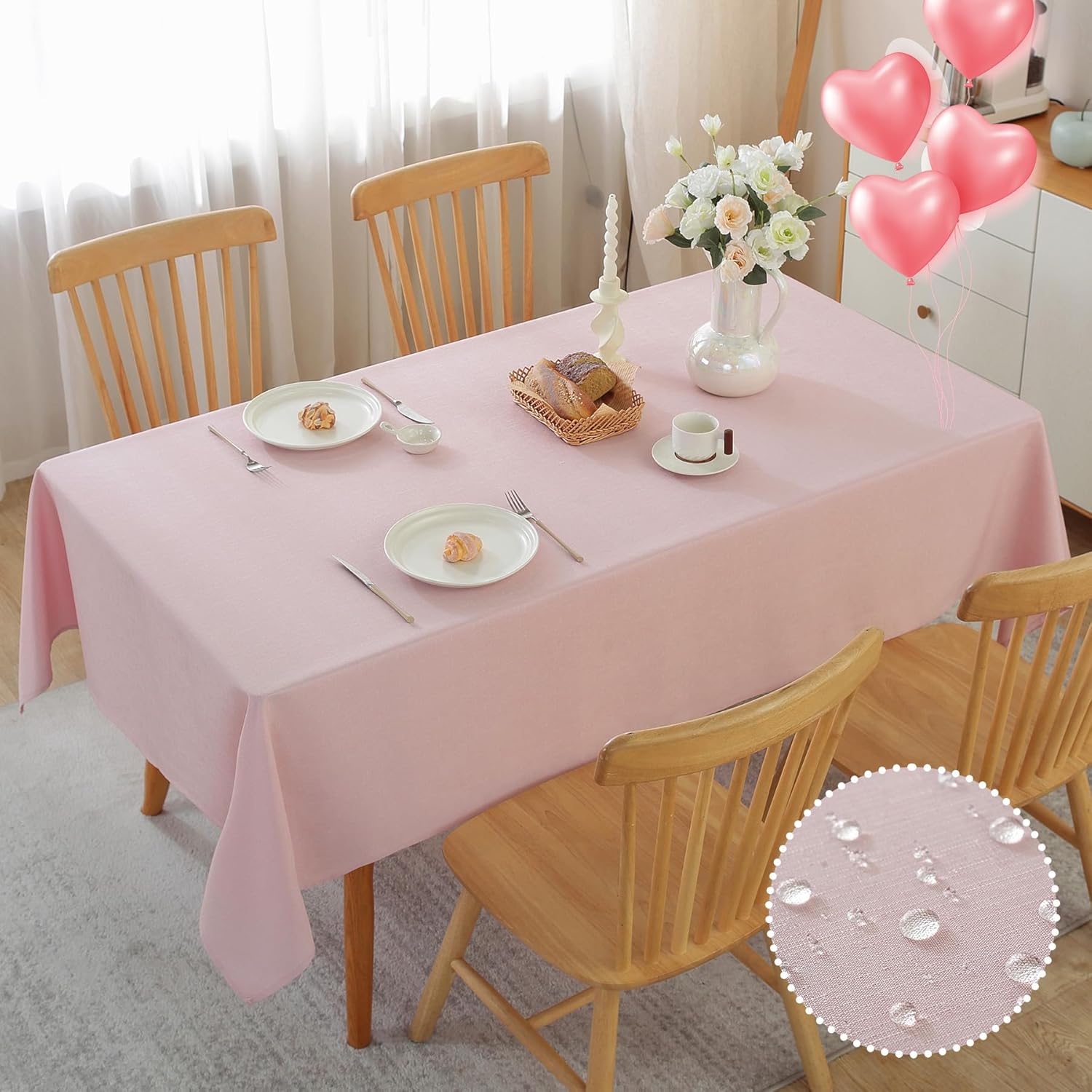 Alsoo Textured Tablecloth for 60x90 Inch Dining Tables