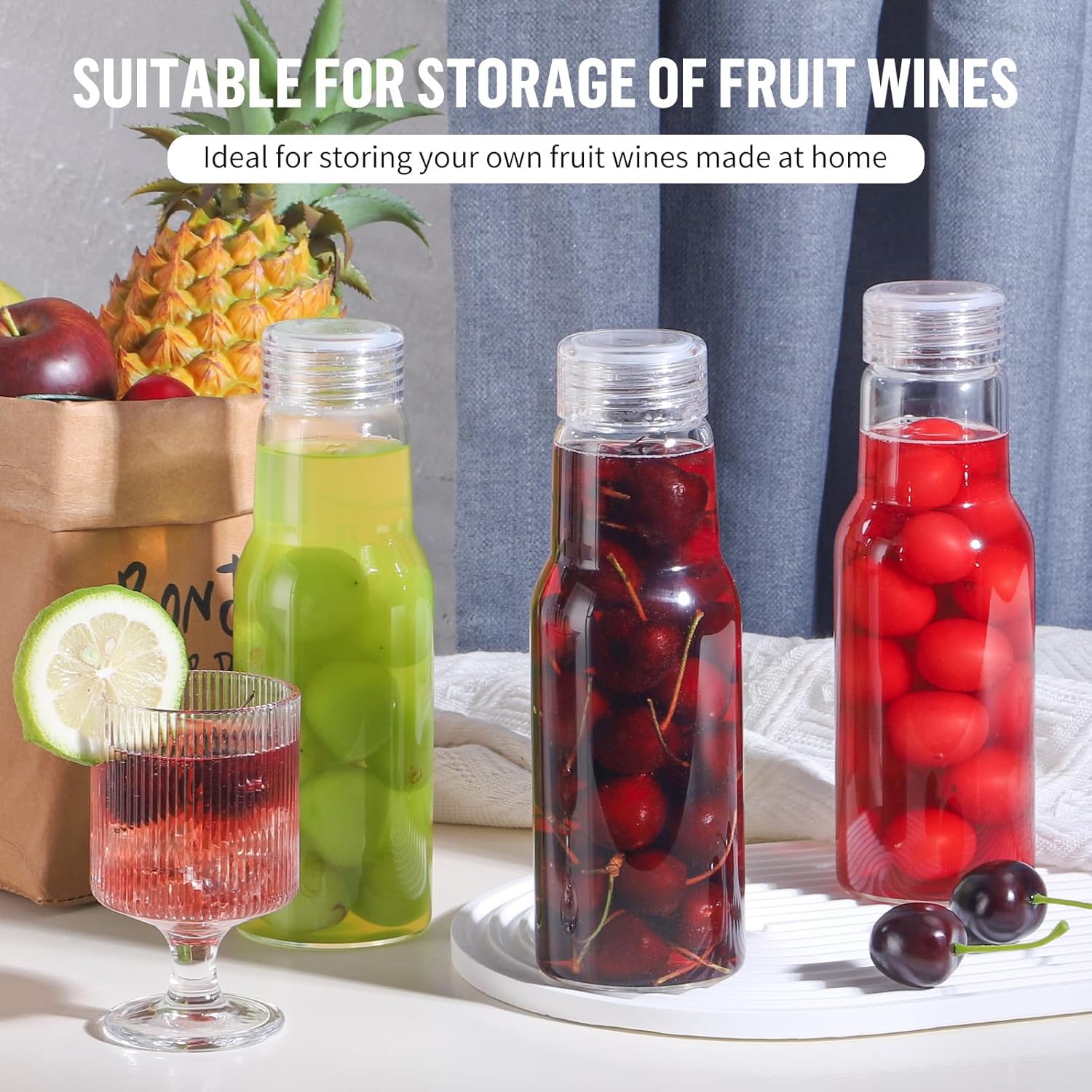 17oz Glass Bottles with Lids - High-Quality Storage Solutions