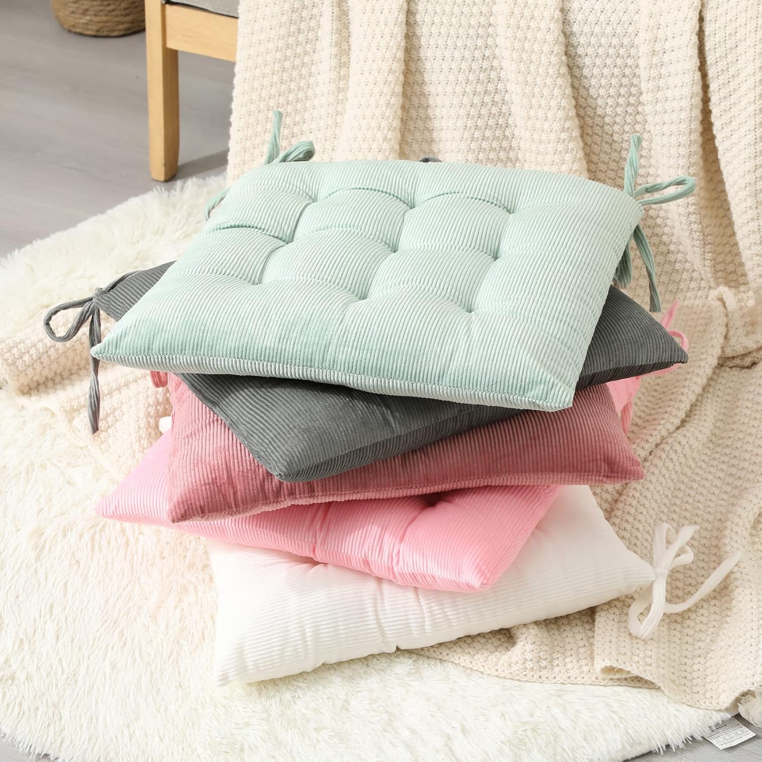 Premium Comfort HLOVME Corduroy Chair Cushion