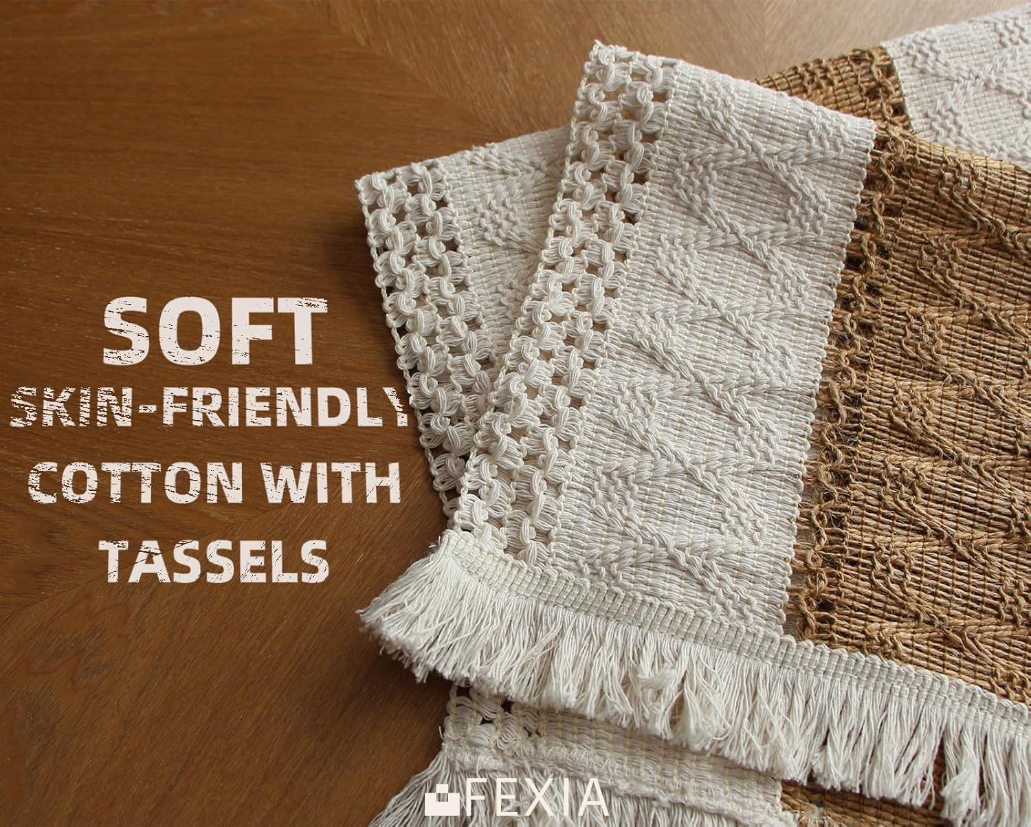 FEXIA Boho Placemats Set of 6 - Fall Christmas Kitchen Linens