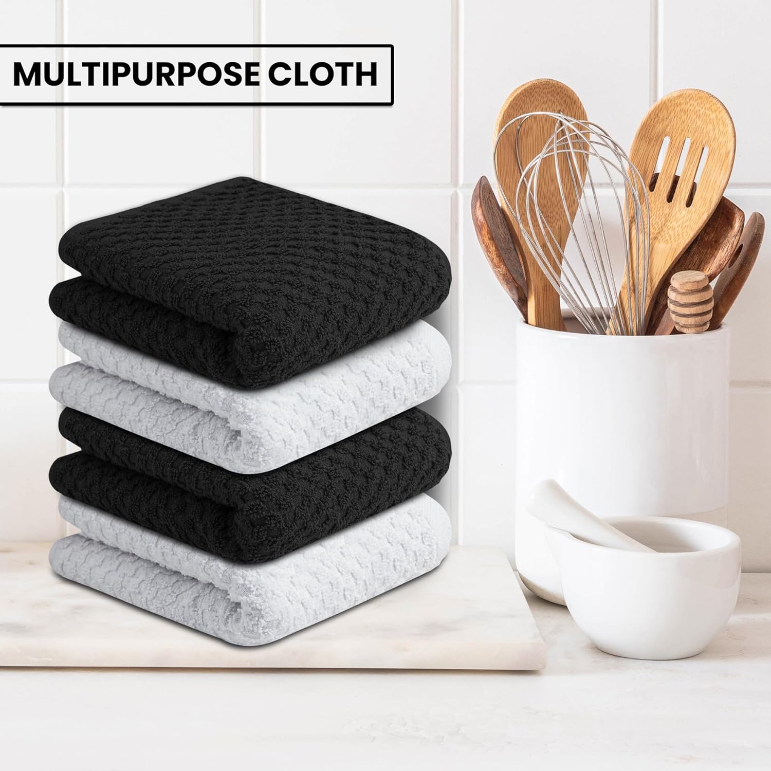 Premium Dishcloth Set - Black 100 Cotton
