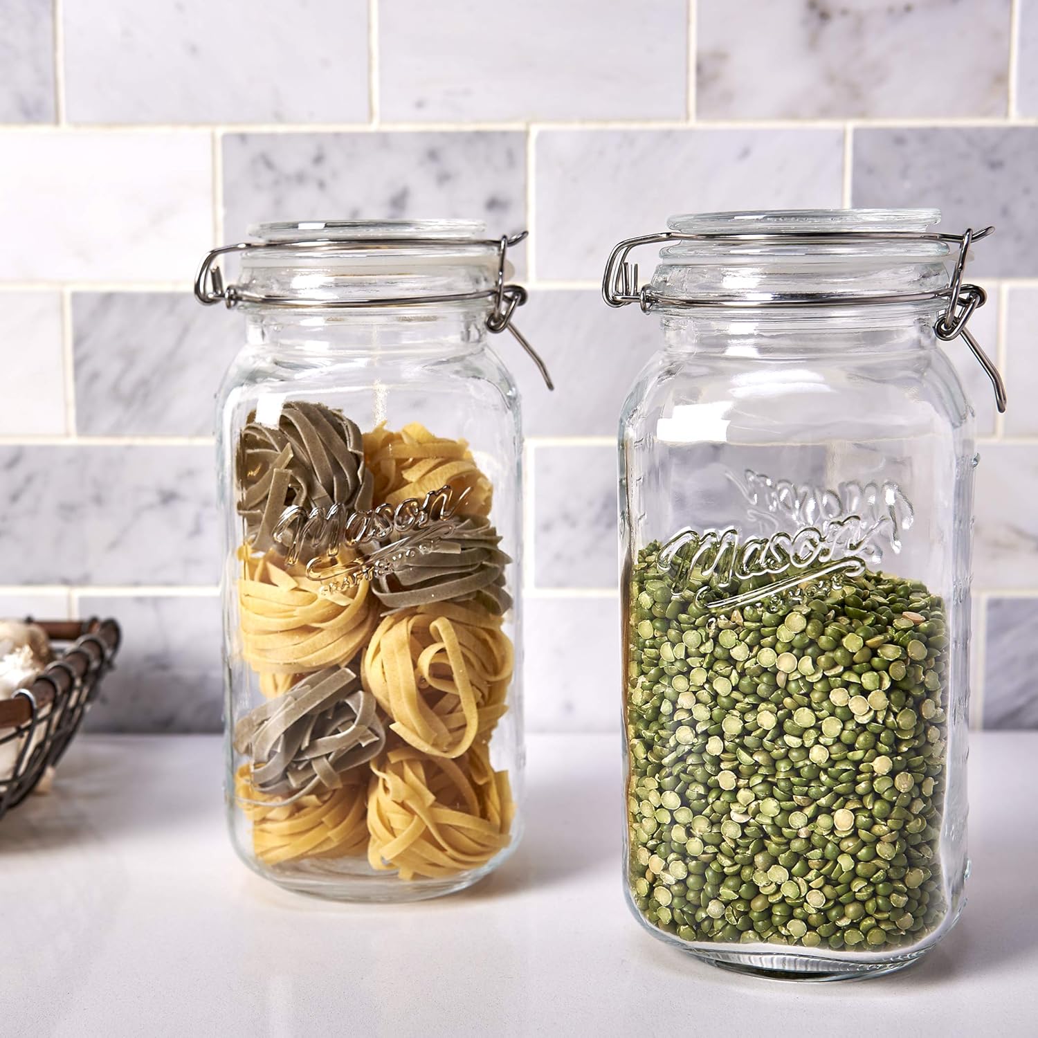 Large Airtight Glass Clamp Jar