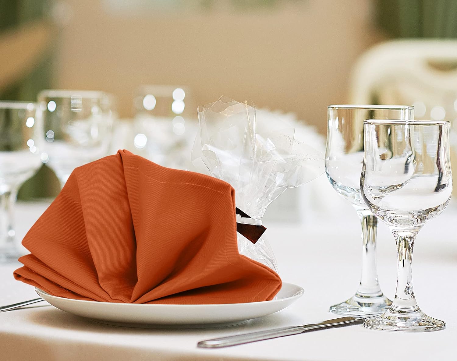 Utopia Kitchen Orange Cloth Napkins 12-Pack