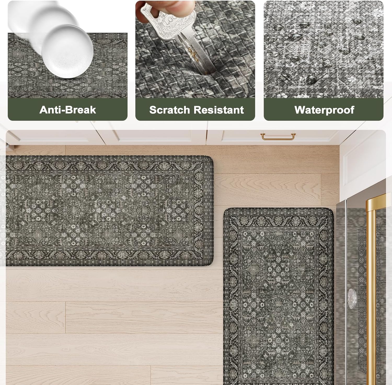 KIMODE Anti Fatigue Kitchen Mat 2PCS