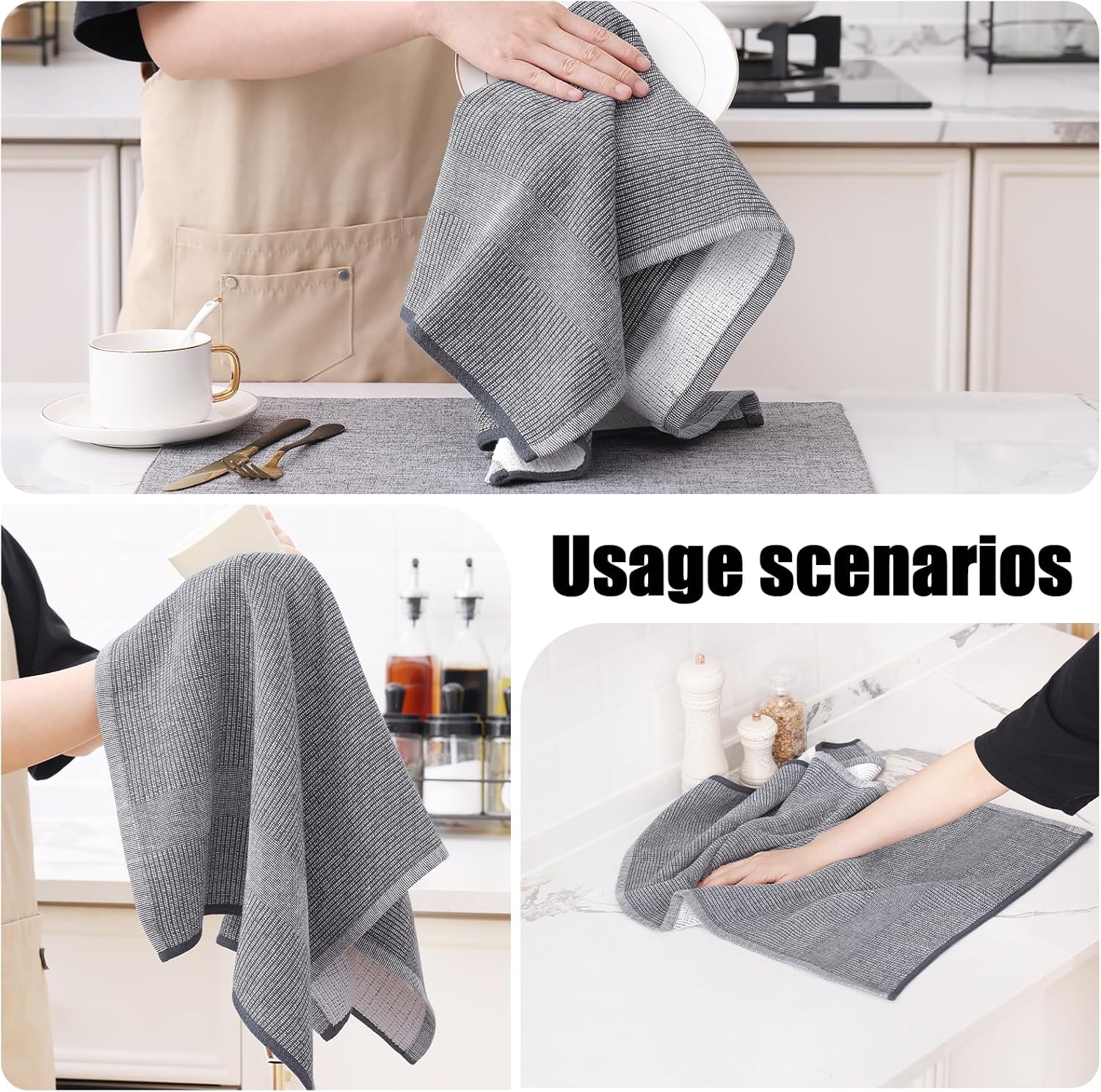 Homaxy Premium Kitchen Towels 18x28 6-Pack