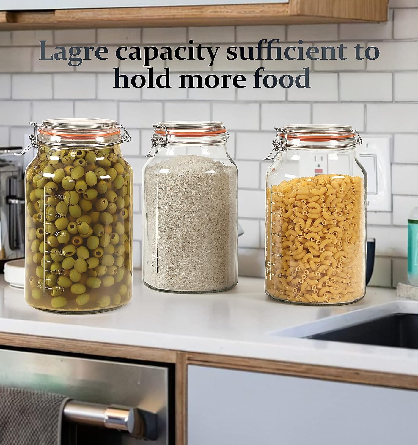 Folinstall Super Wide Mouth 1 Gallon Glass Jar with Airtight Lid
