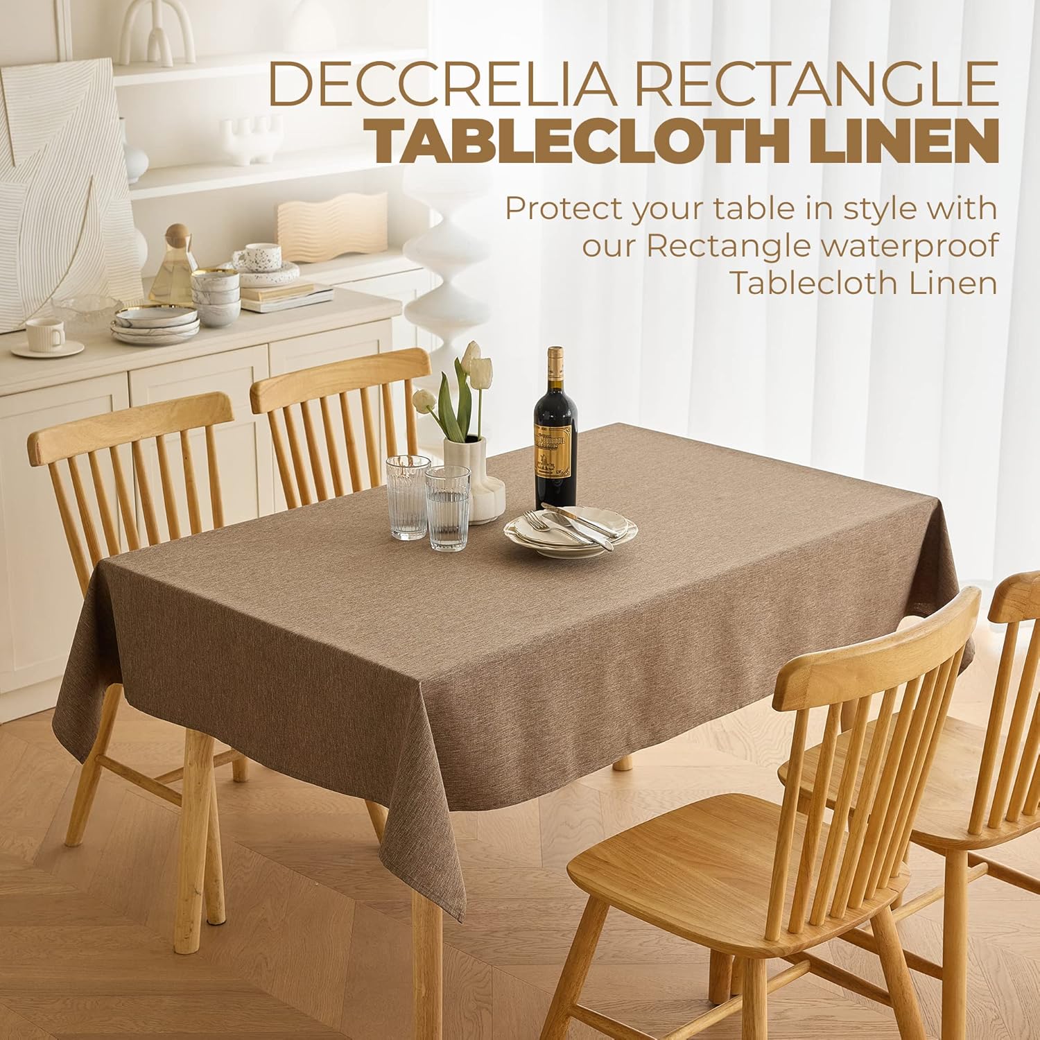 60x84 Inch Waterproof Restaurant Tablecloth Stain Repelling