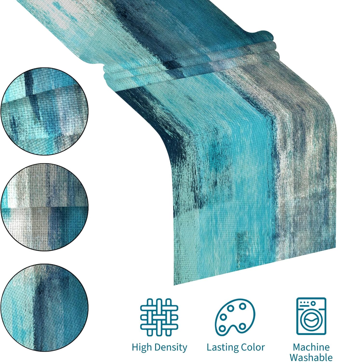 Elegant Teal Grey Table Runner for Family Diners