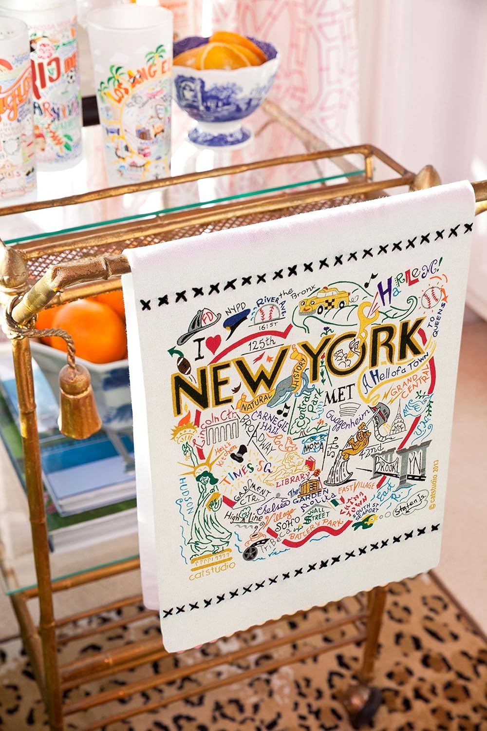 New York City Comfort Dish Towel Tumbler Set