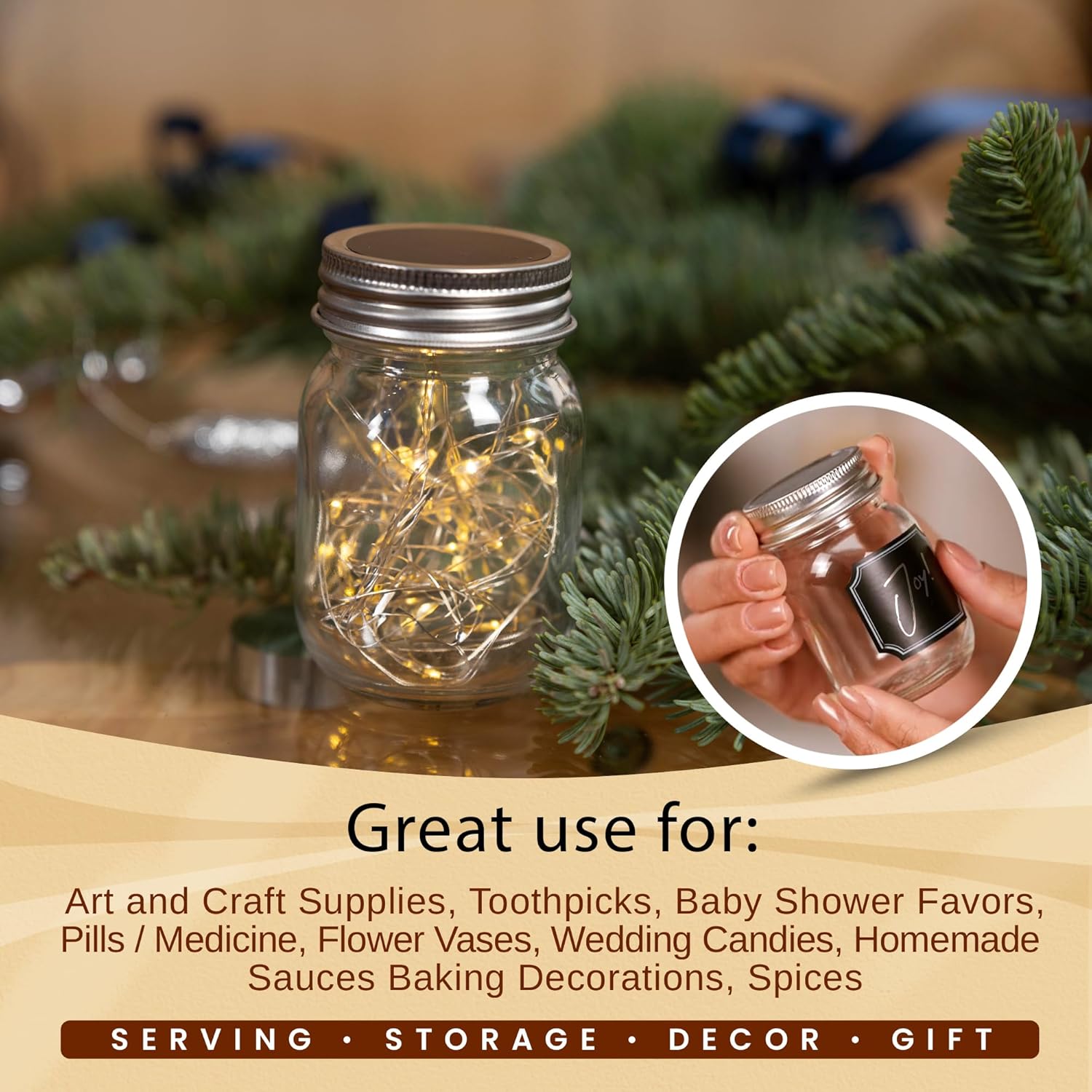 Mini Mason Jars with Chalkboard Labels Lids 12 Pack