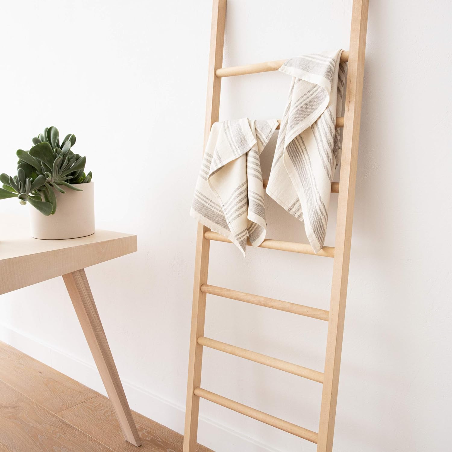 LinenMe Set of 2 Cream Linen Tea Towels 47x70cm Handmade in Europe