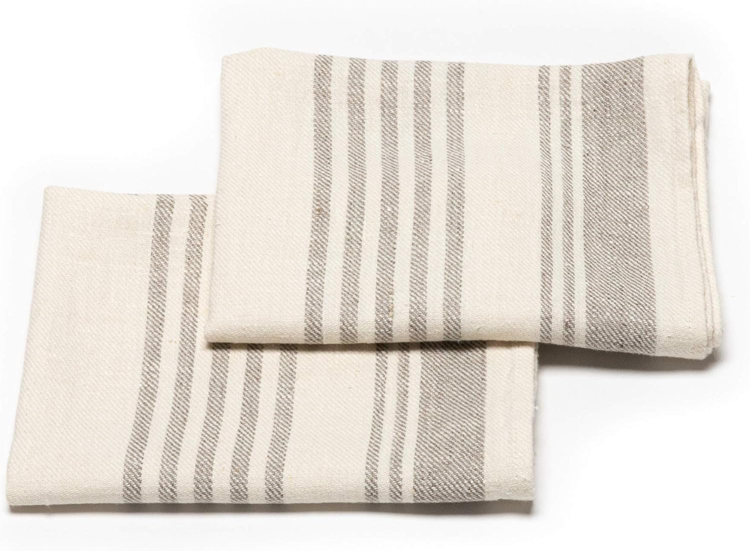 LinenMe Set of 2 Cream Linen Tea Towels 47x70cm Handmade in Europe