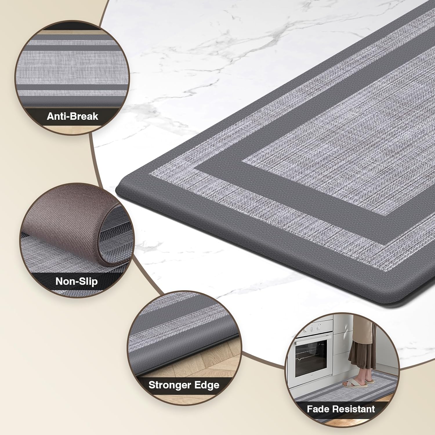 LuxStep Kitchen Mats Set Comfort Durability for Your Kitchen