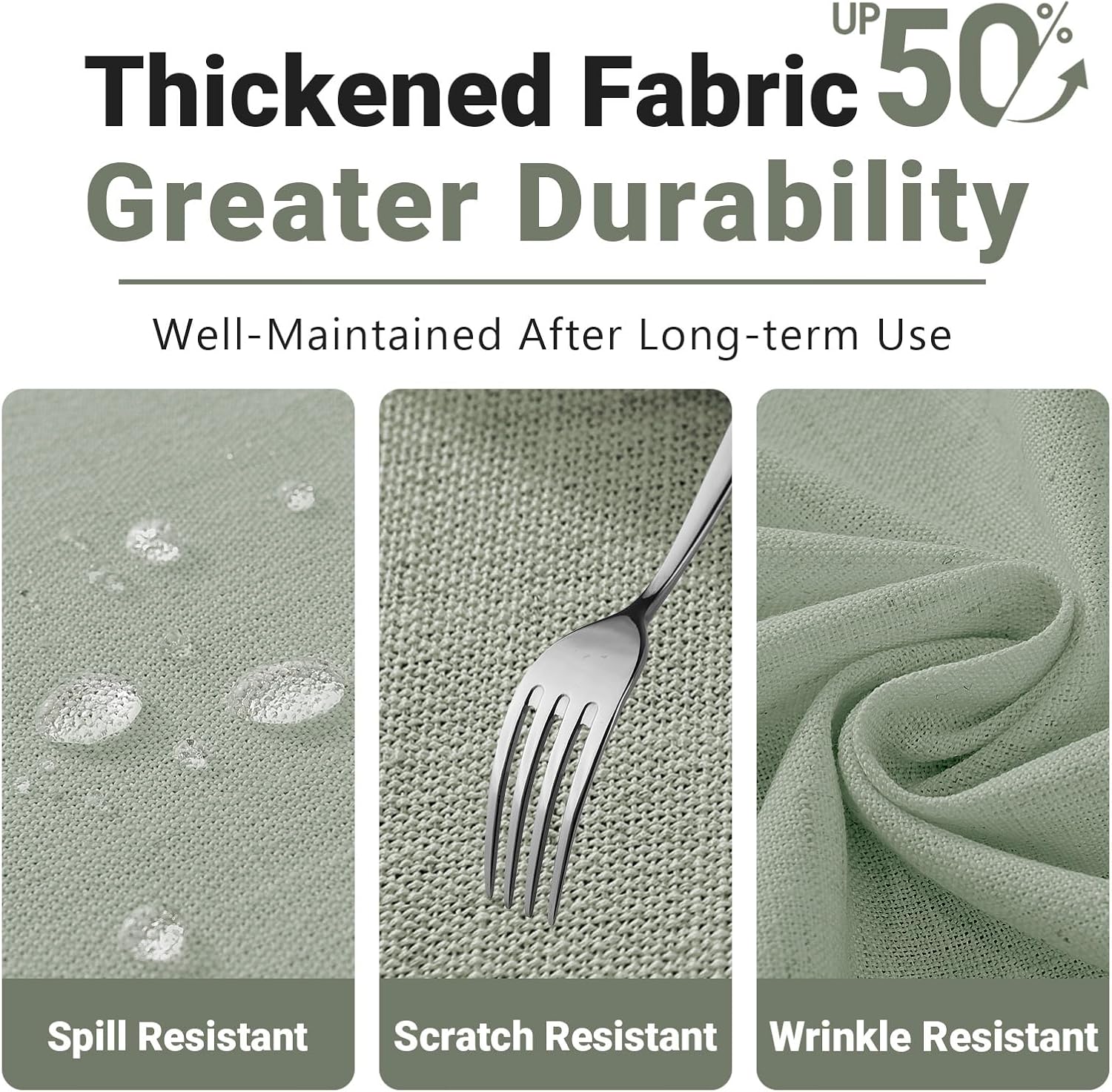 Laolitou Waterproof Cotton Linen Tablecloths