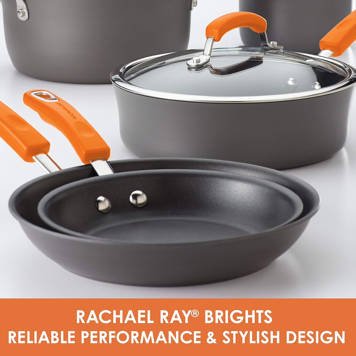 Brights Hard-Anodized Aluminum Nonstick Cookware Set Essential for Cooking