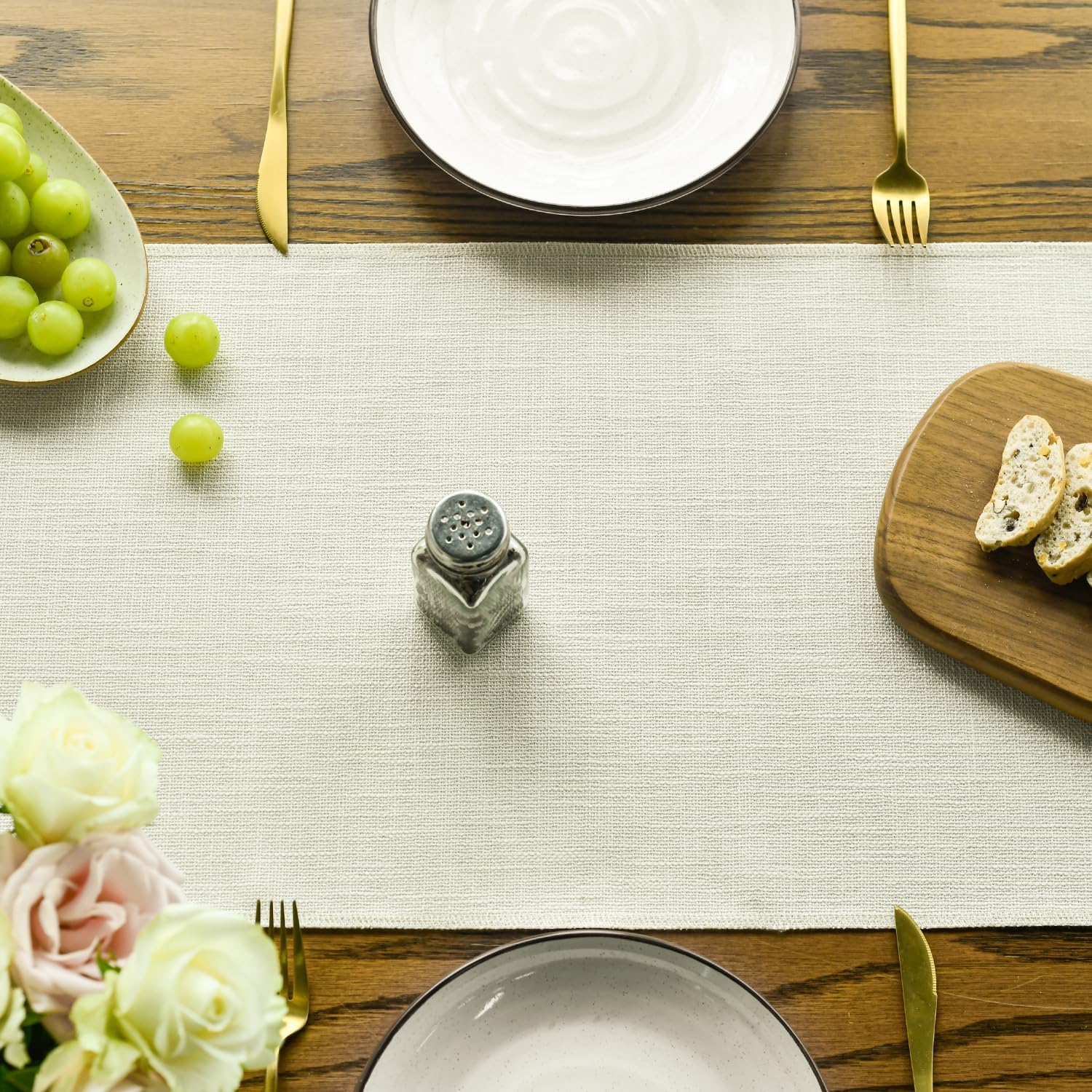 Versatile Table Runner - Beige Tassel Boho Linen Blend