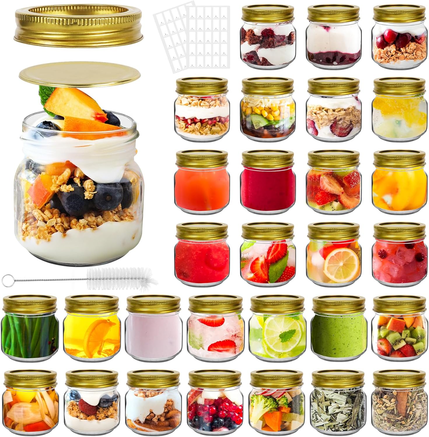 Betrome 8 oz Mason Jars Set Eco-Friendly Storage Solution