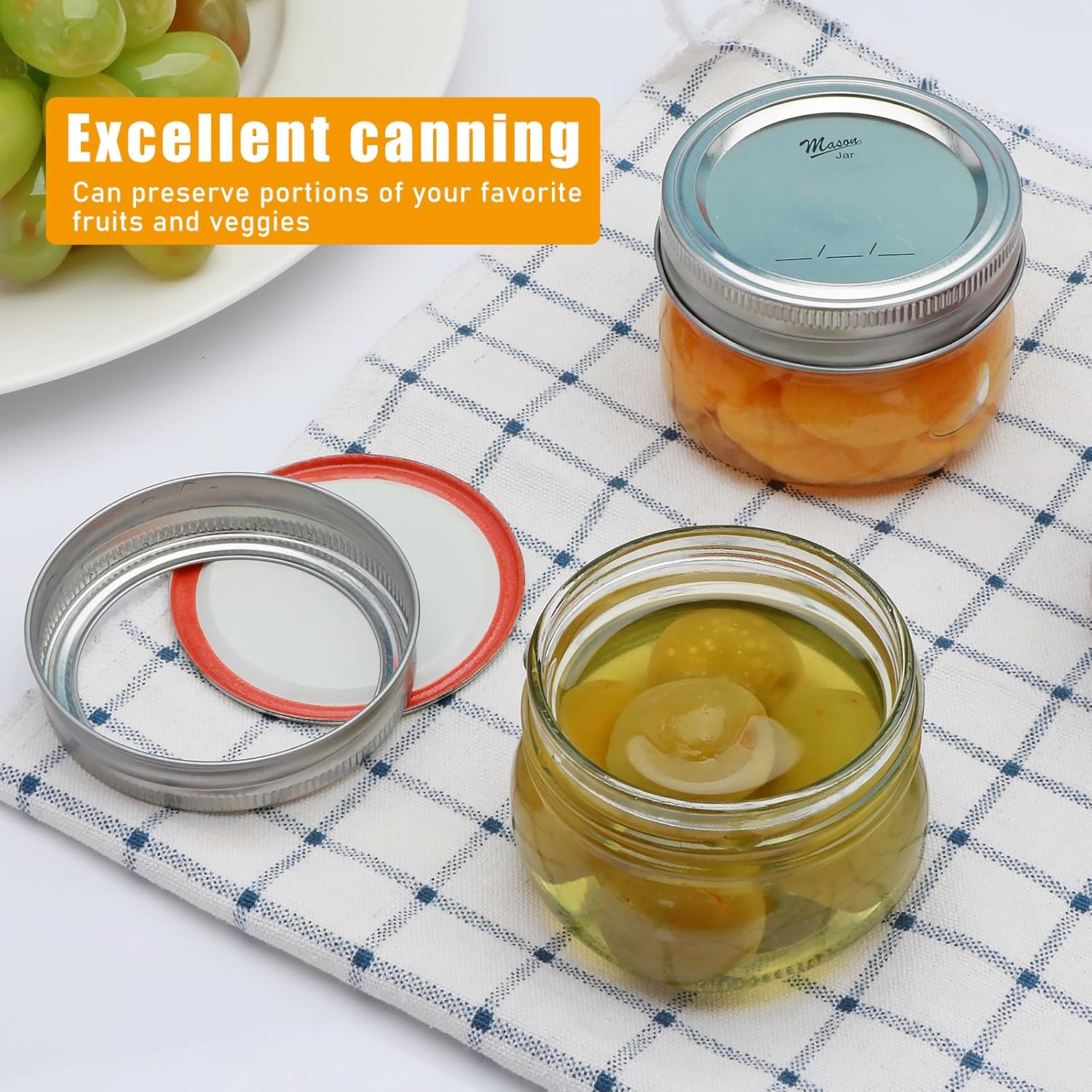 40-Piece Mason Jar Set Glass Storage Jars with lids