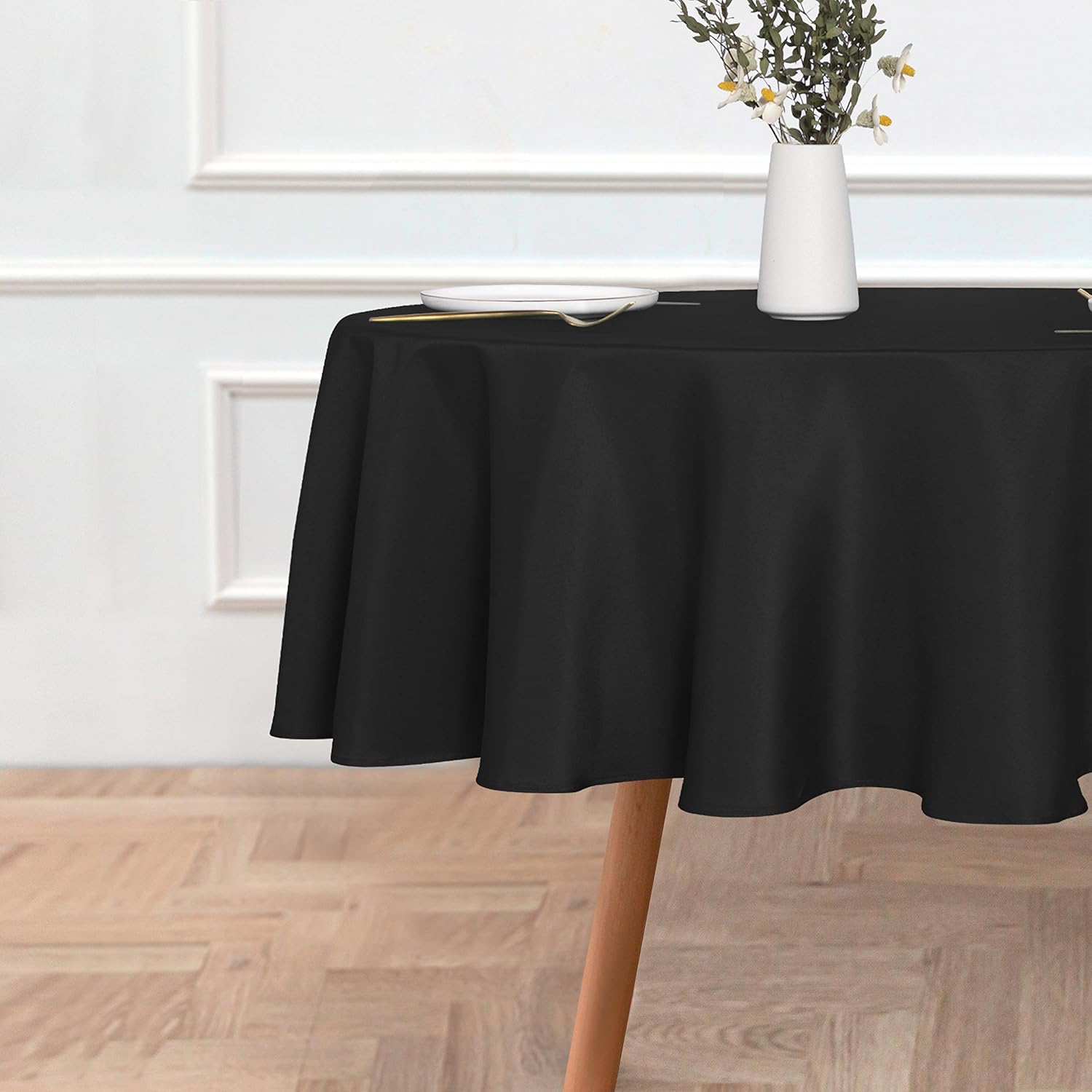 Sancua 60-inch Round Tablecloth - Durable Water-Resistant for Dining Camping