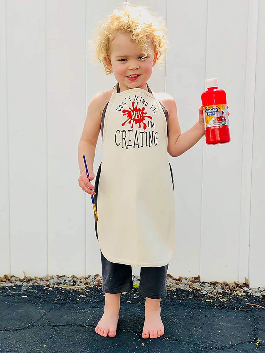 Back to School Apron Kids Smock for Cooking Painting and More