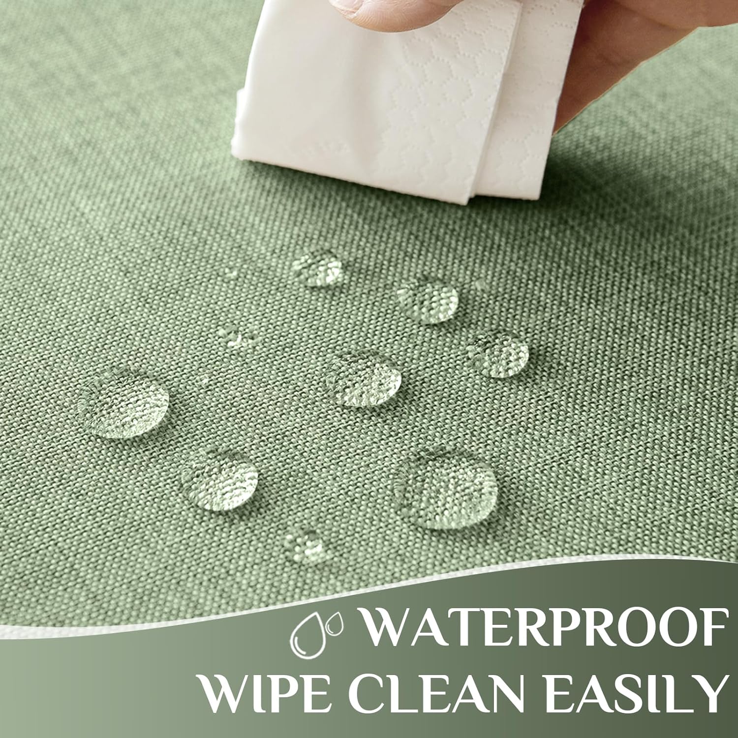 Sage Green burlap tablecloth waterproof for any setting