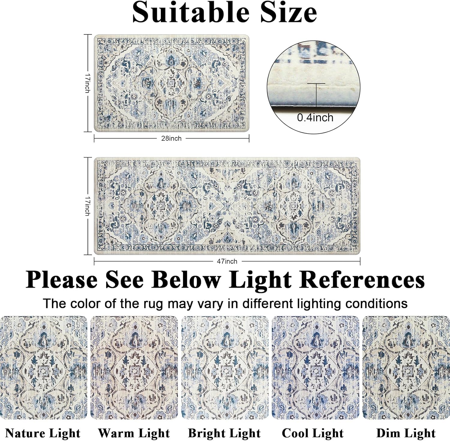 Vivid Standing Kitchen Mat Set