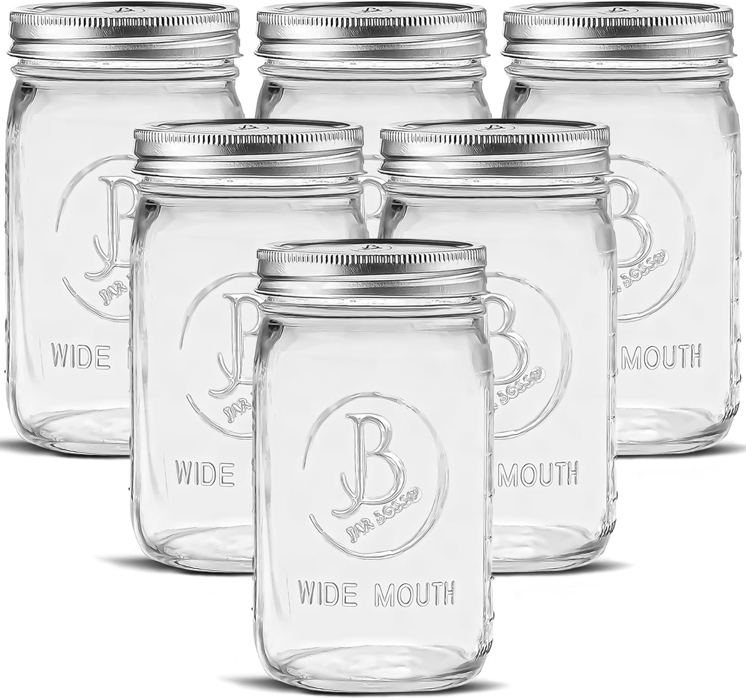 jar boss wide mouth mason jars 32 oz 6 pack