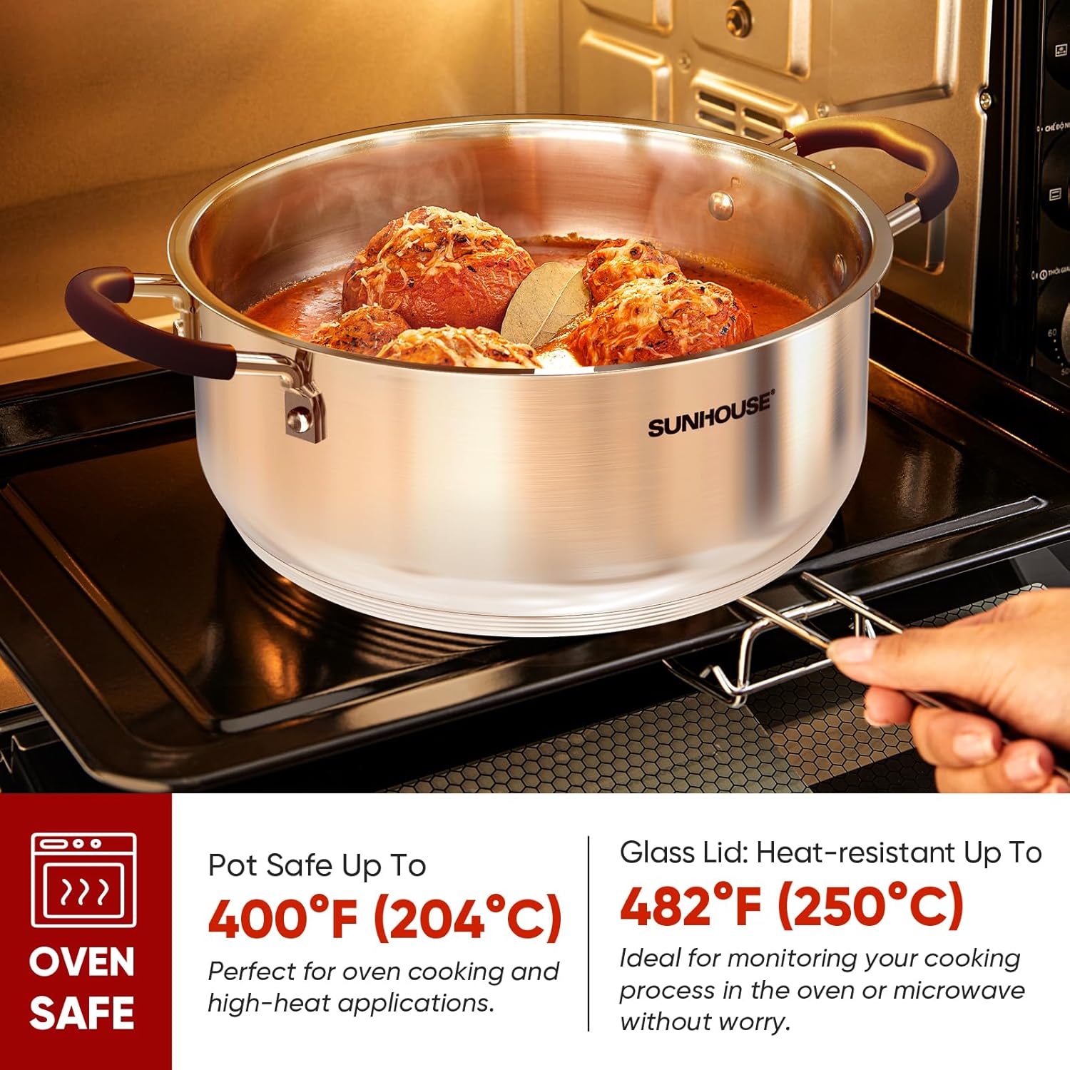 Sunhouse 55 Quarts Steamer Pot - Effortless Cooking for Healthy Meals