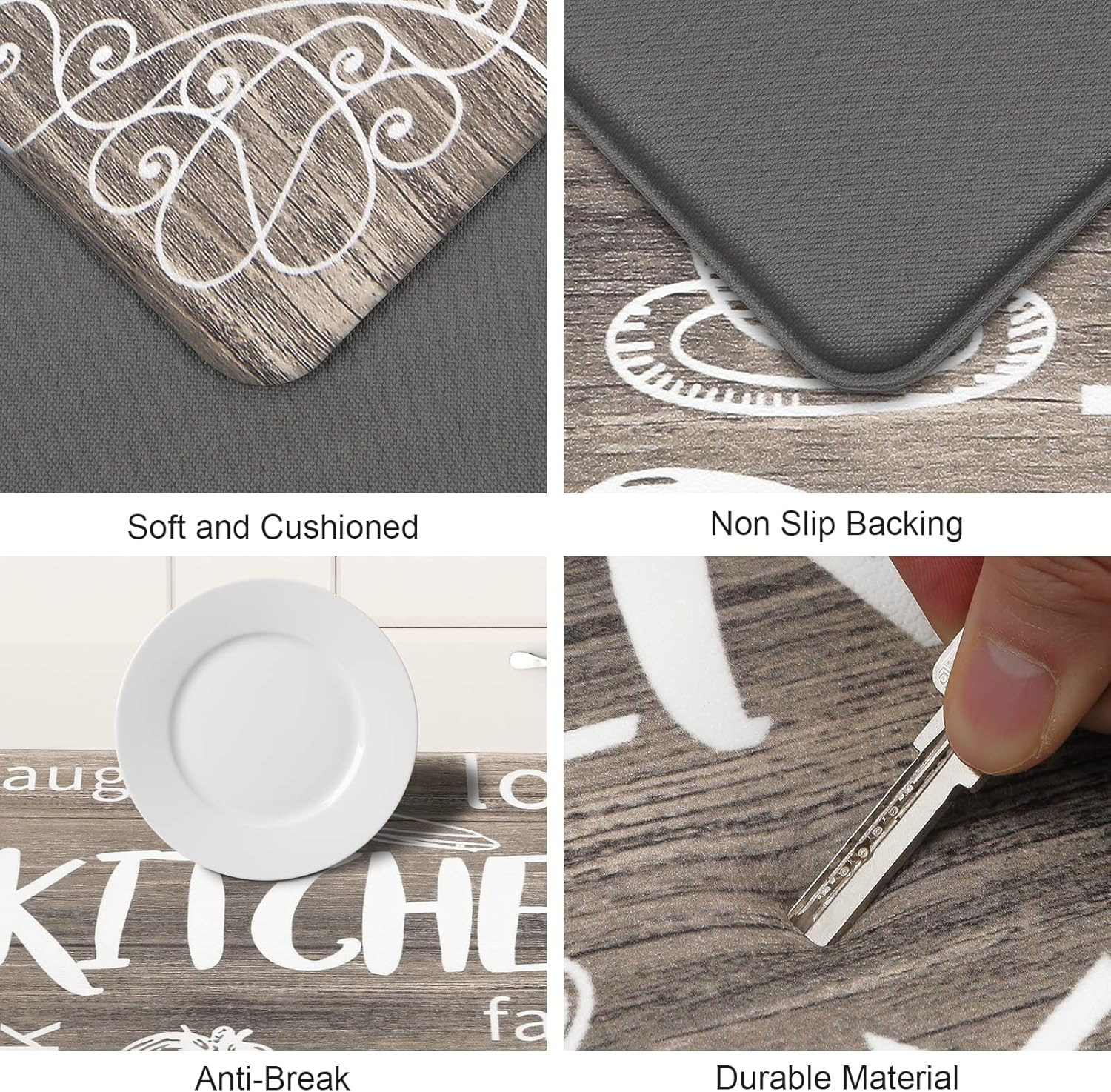 HEBE Anti-Fatigue Kitchen Rugs Set