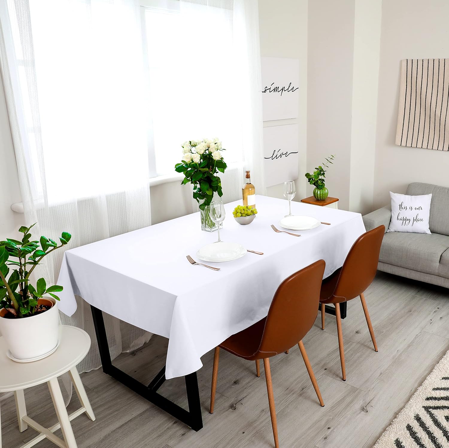 Utopia Kitchen 2-Pack Tablecloth 60x102 - Washable Durable for Dining