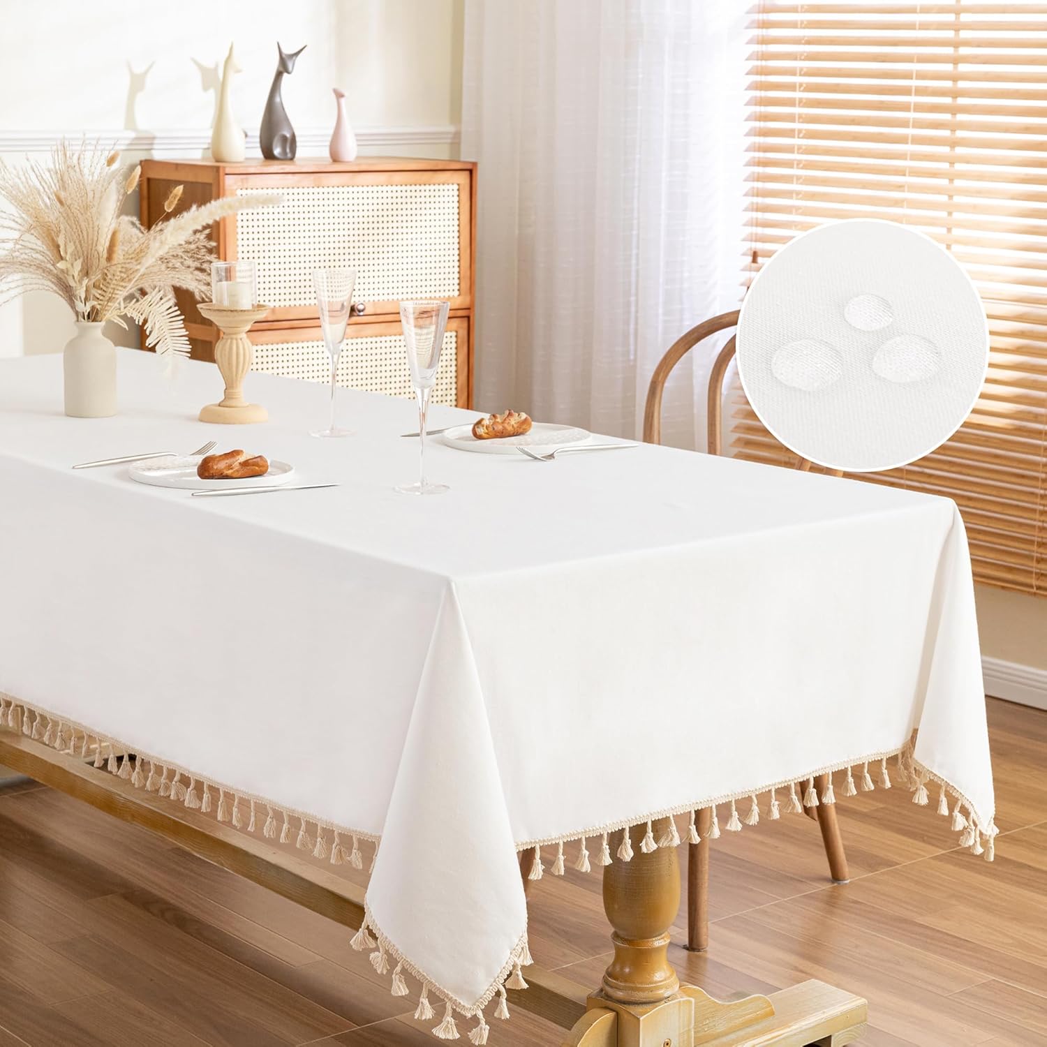 MYSKY HOME White rectangular tablecloth